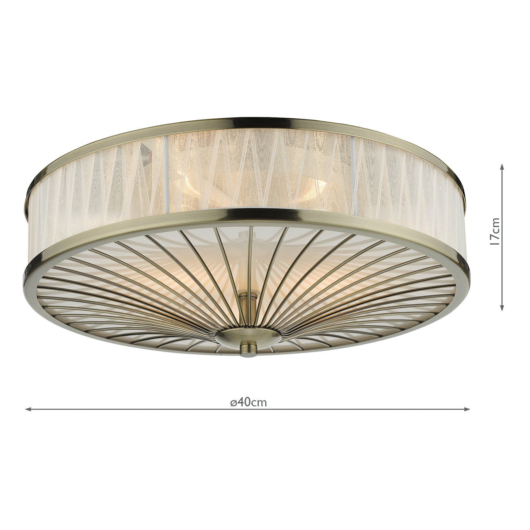 dar lighting Oslo 3 Light Flush Antique Brass OSL5075