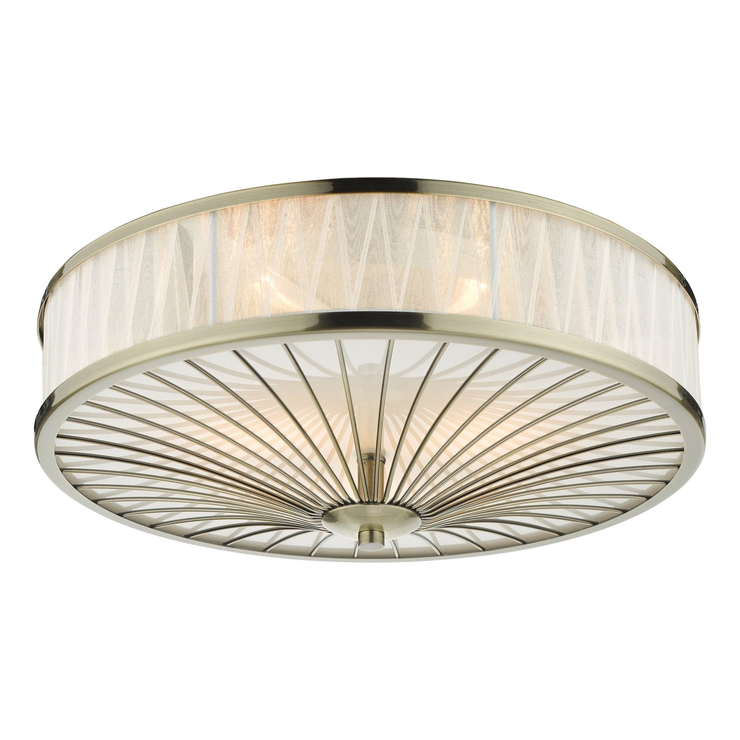 dar lighting Oslo 3 Light Flush Antique Brass OSL5075