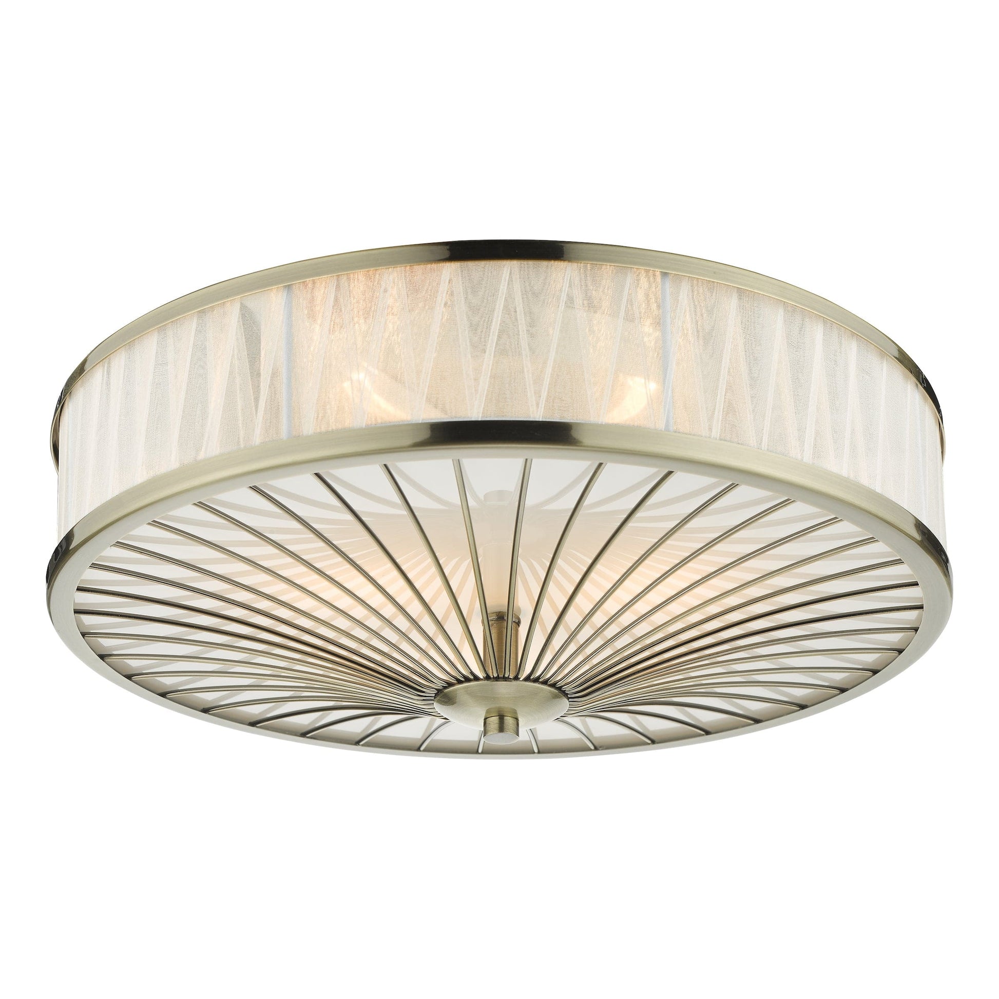 dar lighting Oslo 3 Light Flush Antique Brass OSL5075