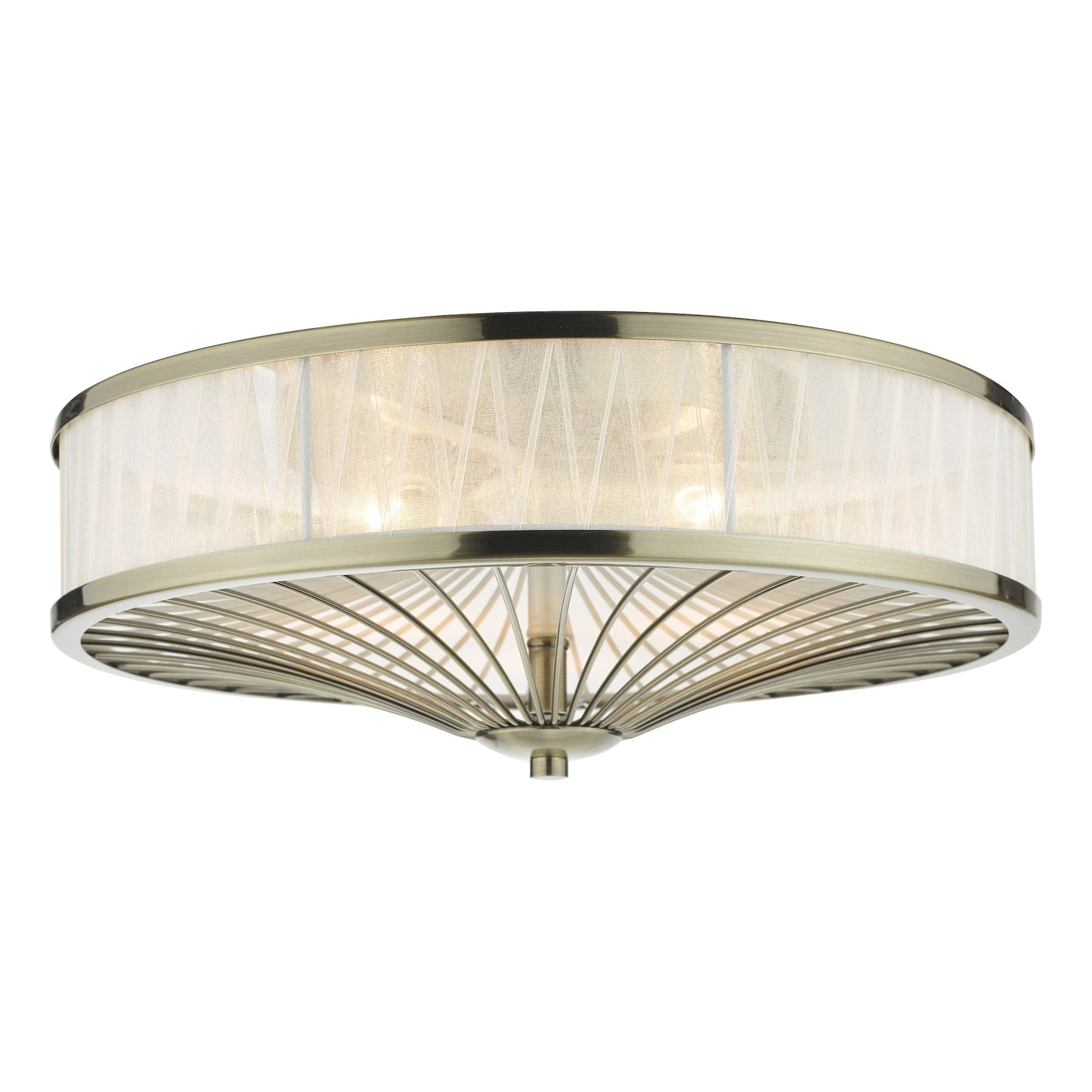 dar lighting Oslo 3 Light Flush Antique Brass OSL5075