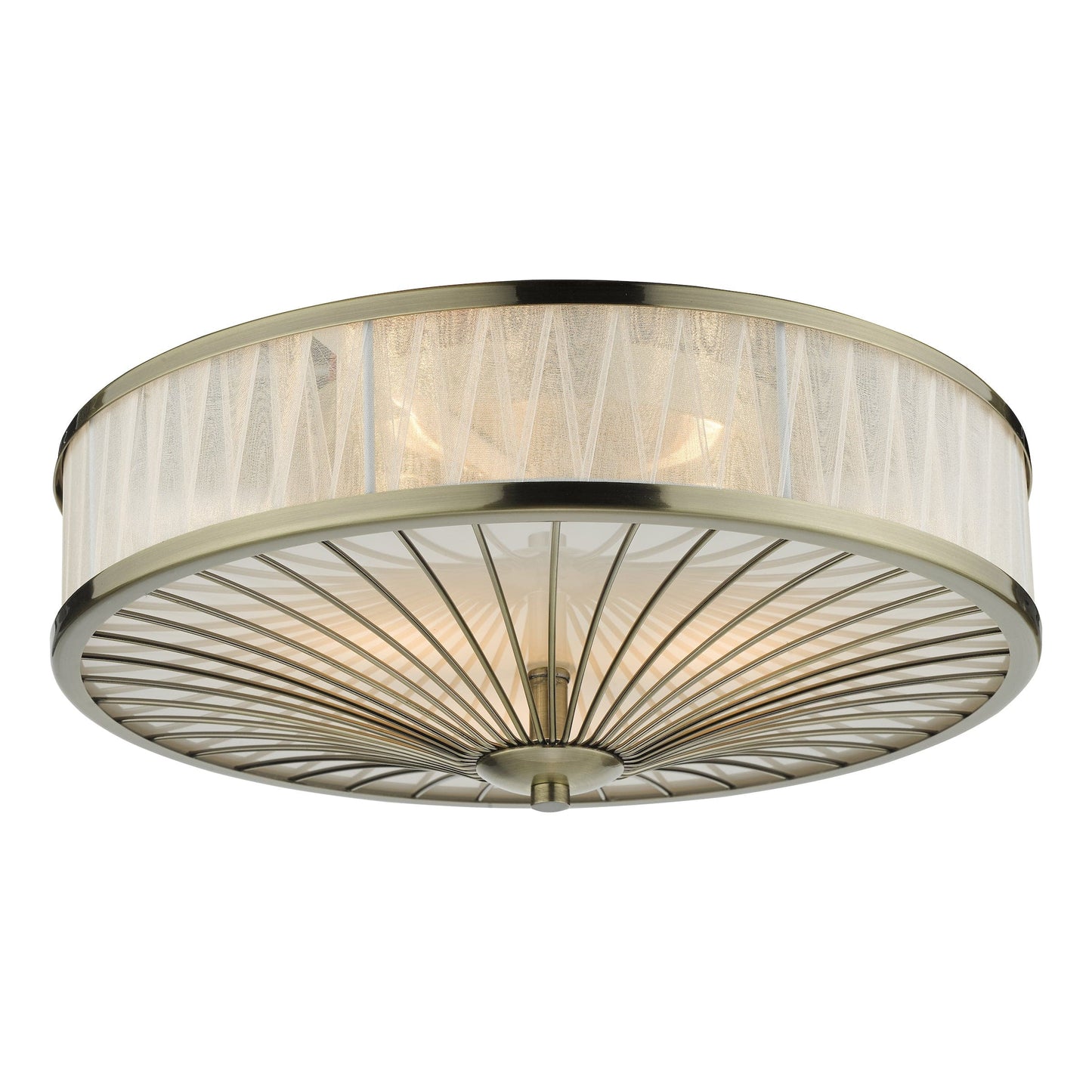 dar lighting Oslo 3 Light Flush Antique Brass OSL5075