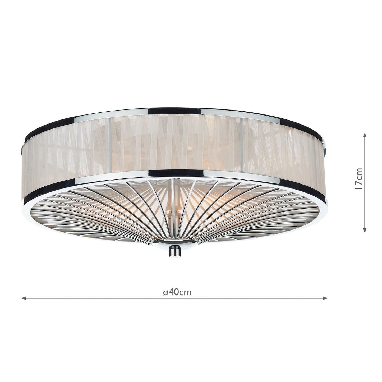 dar lighting Oslo 3 Light Flush Polished Chrome/ White OSL5050