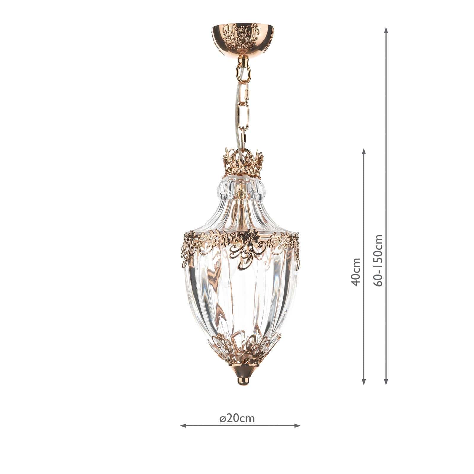 dar lighting Ottoman 1 Light Pendant French Gold OTT0135