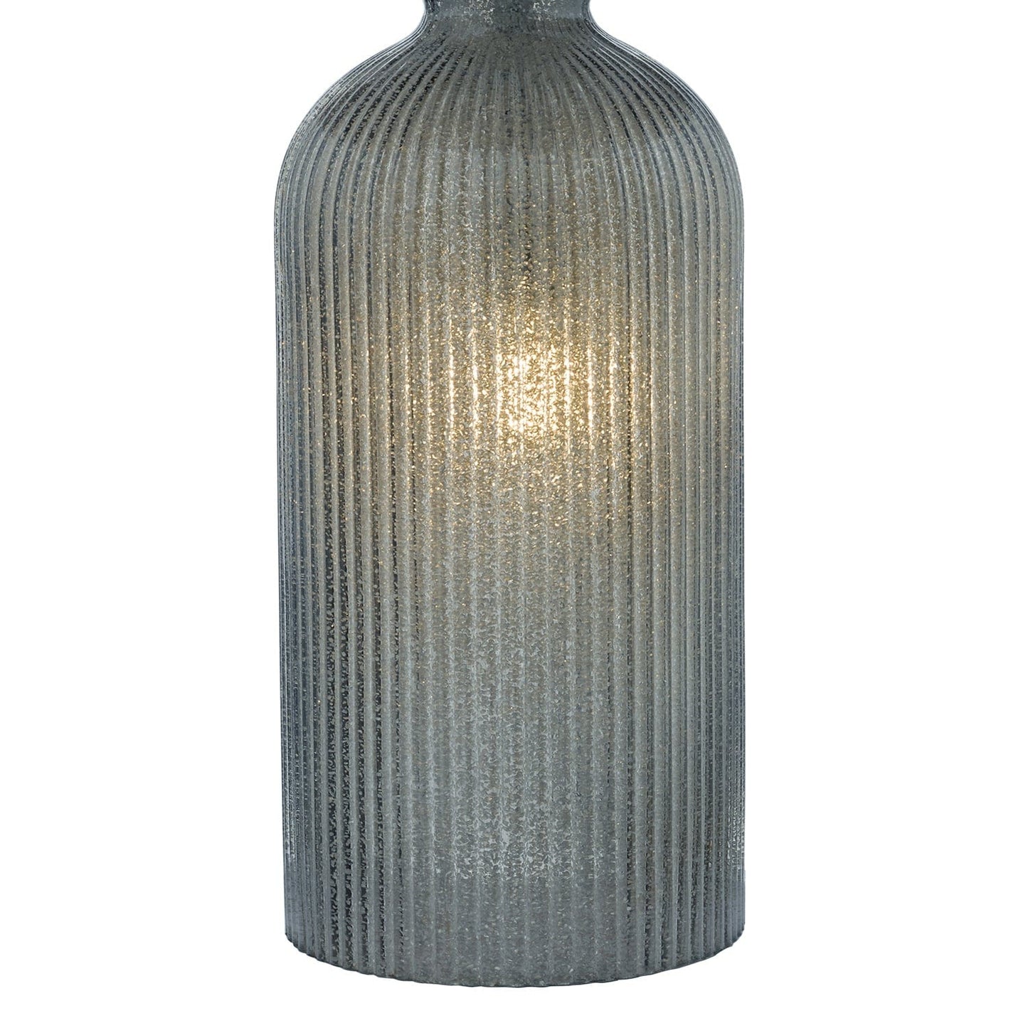 dar lighting Pamplona Dual Light Table Lamp Grey Glass With Shade PAM4239