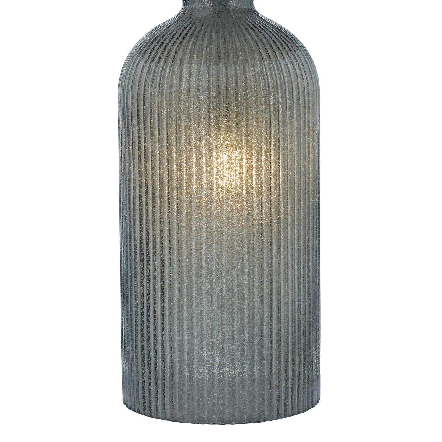 dar lighting Pamplona Dual Light Table Lamp Grey Glass With Shade PAM4239
