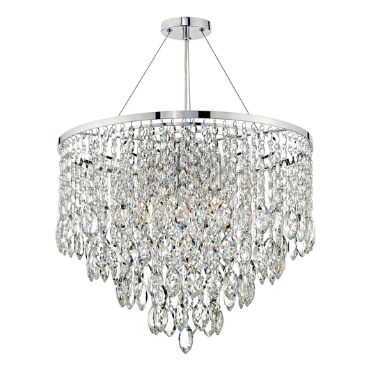 dar lighting Pescara 5 Light Round Pendant Decorative Crystal PES0550