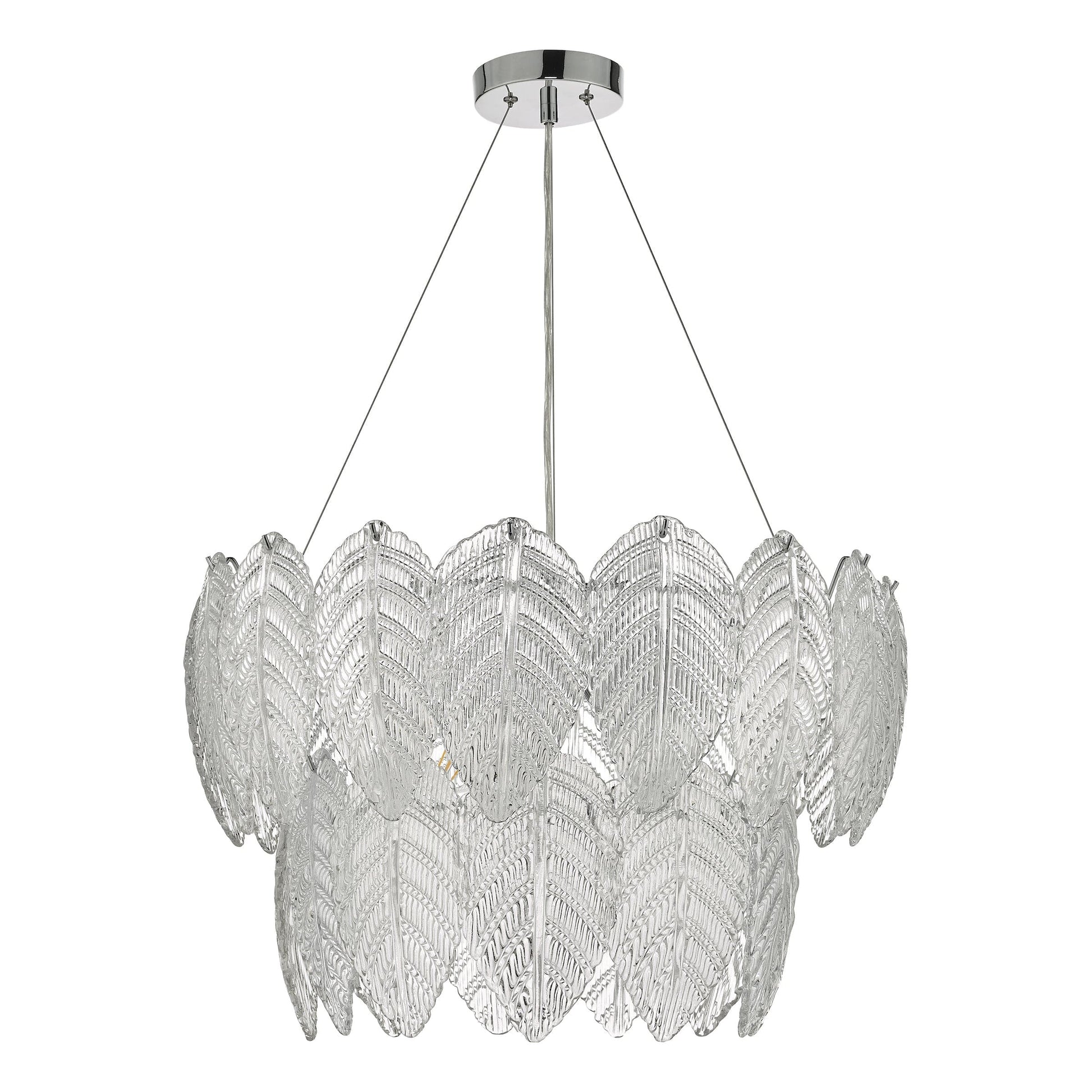 dar lighting Phillipa 3 Light Pendant Clear Glass And Polished Chrome PHI0308