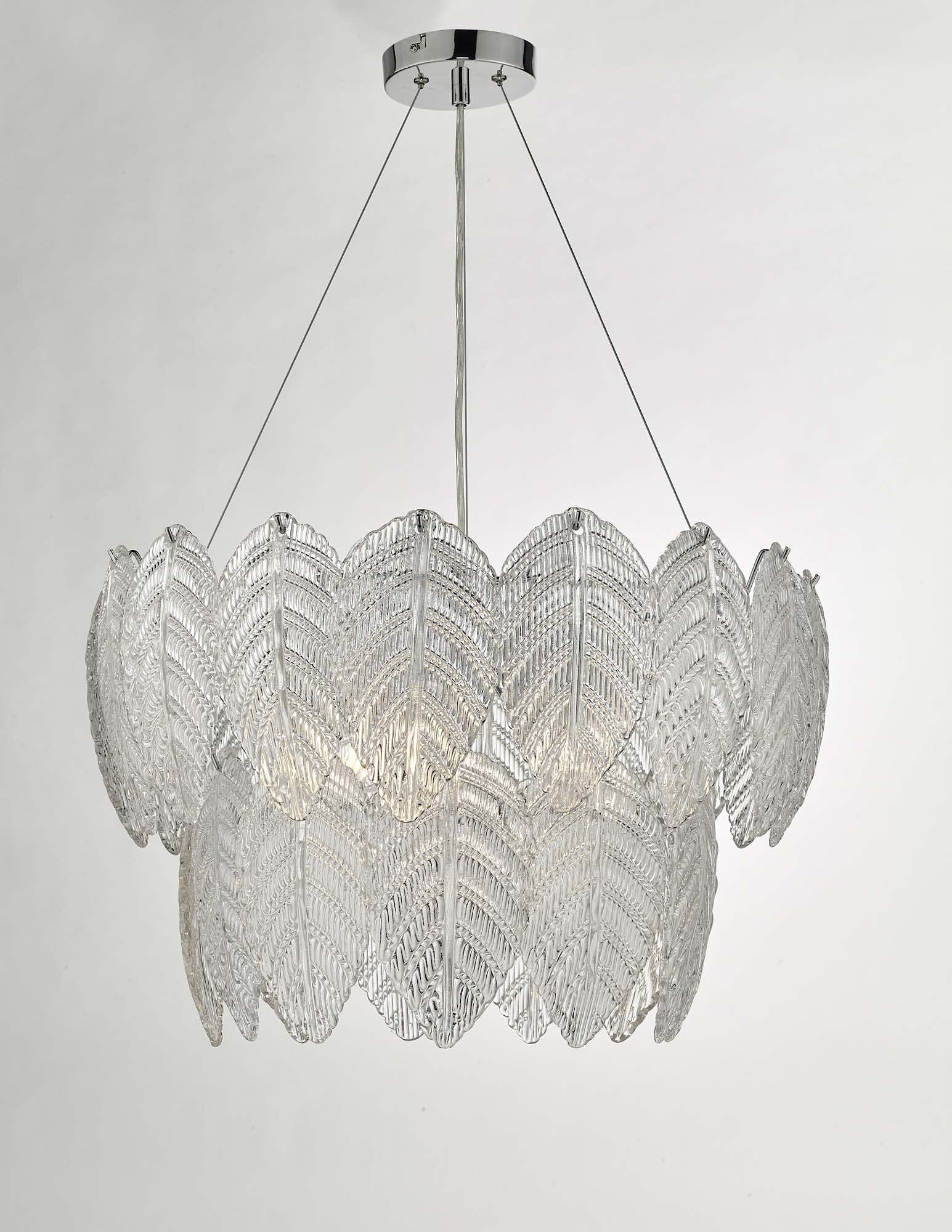 dar lighting Phillipa 3 Light Pendant Clear Glass And Polished Chrome PHI0308