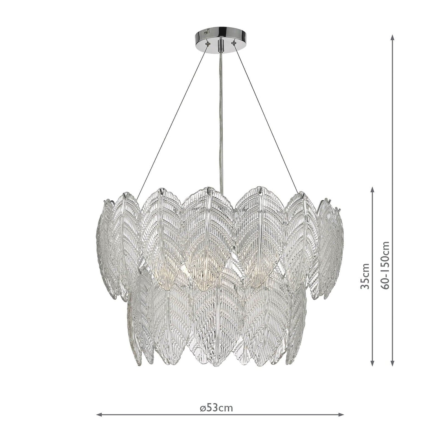 dar lighting Phillipa 3 Light Pendant Clear Glass And Polished Chrome PHI0308