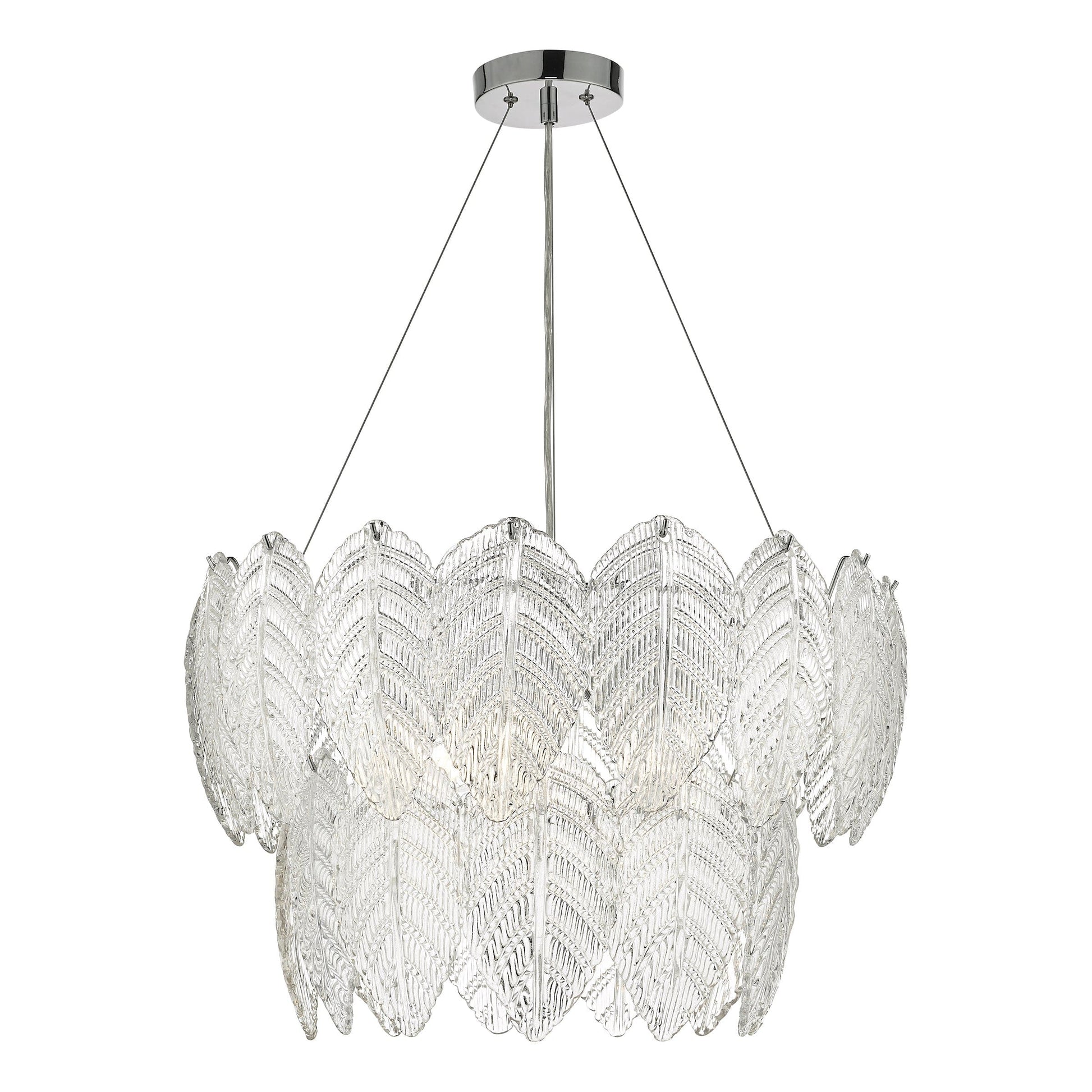 dar lighting Phillipa 3 Light Pendant Clear Glass And Polished Chrome PHI0308