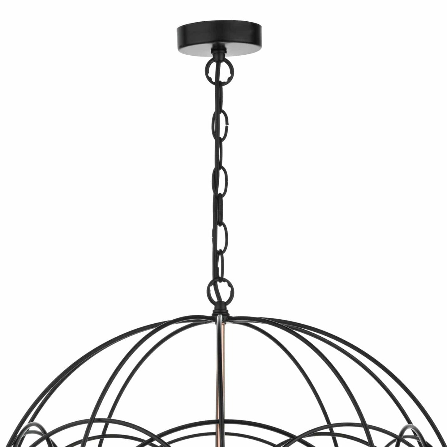 dar lighting Phoenix 5lt Pendant Black & Copper PHO0522