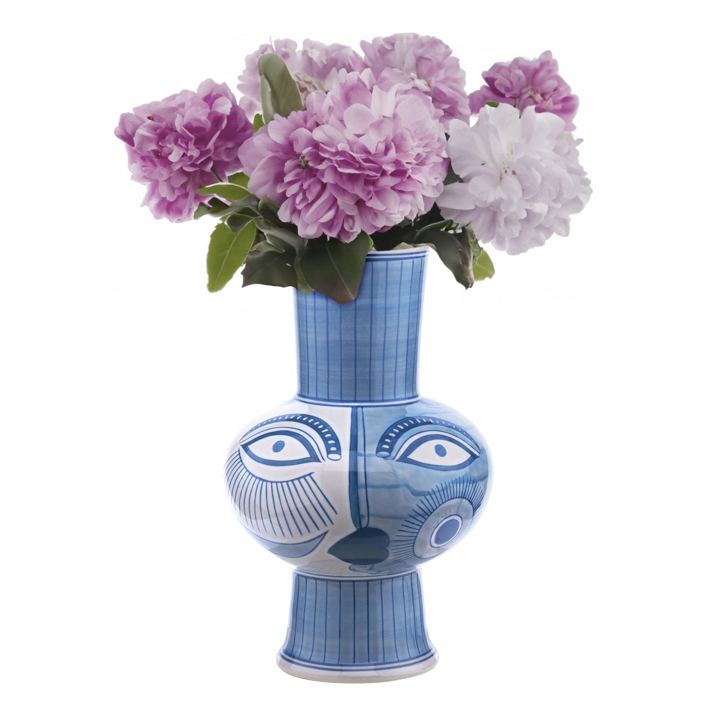 dar lighting Picasso Ceramic Blue & White Vase With Face Print 004J57035