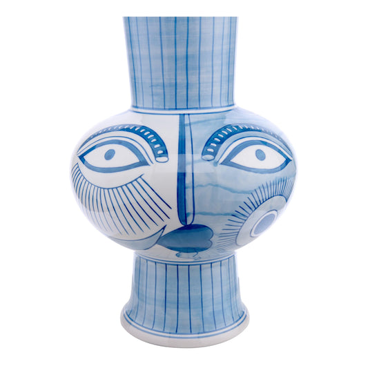 dar lighting Picasso Large Ceramic Table Lamp Blue & White Face Print Base Only PIC4323