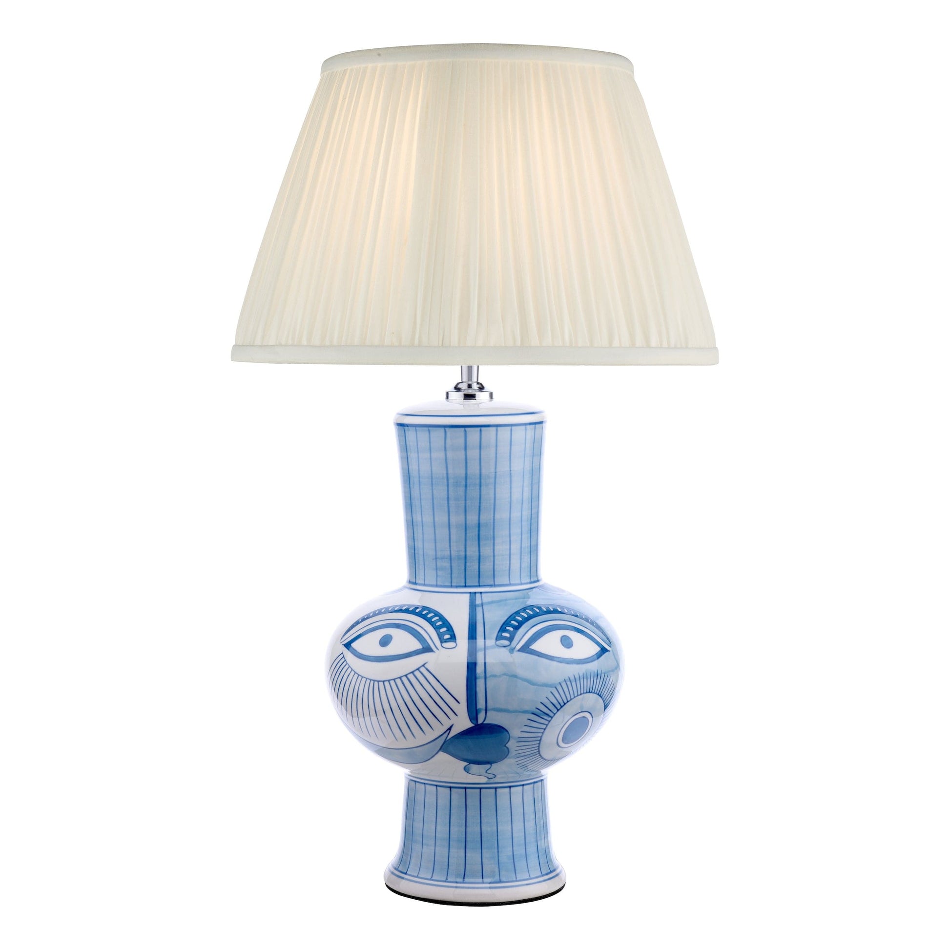 dar lighting Picasso Large Ceramic Table Lamp Blue & White Face Print Base Only PIC4323