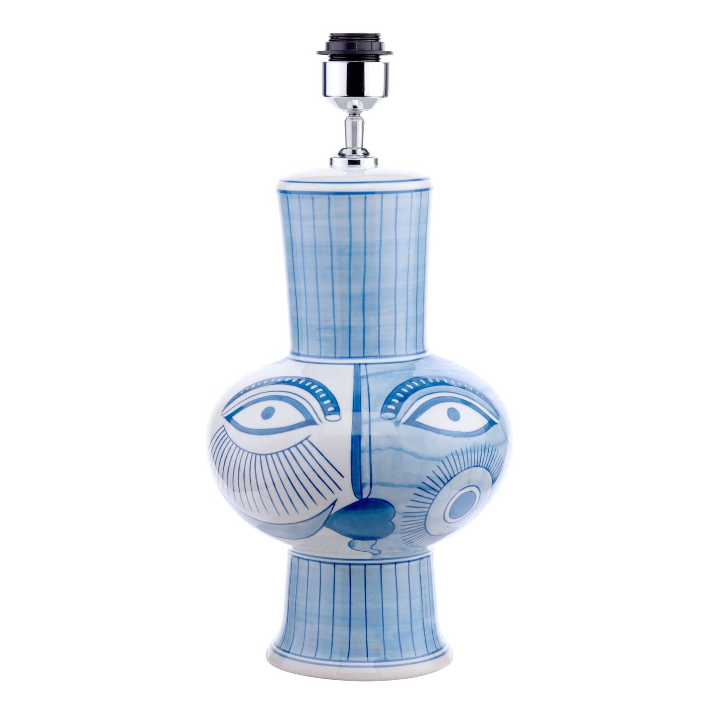 dar lighting Picasso Large Ceramic Table Lamp Blue & White Face Print Base Only PIC4323