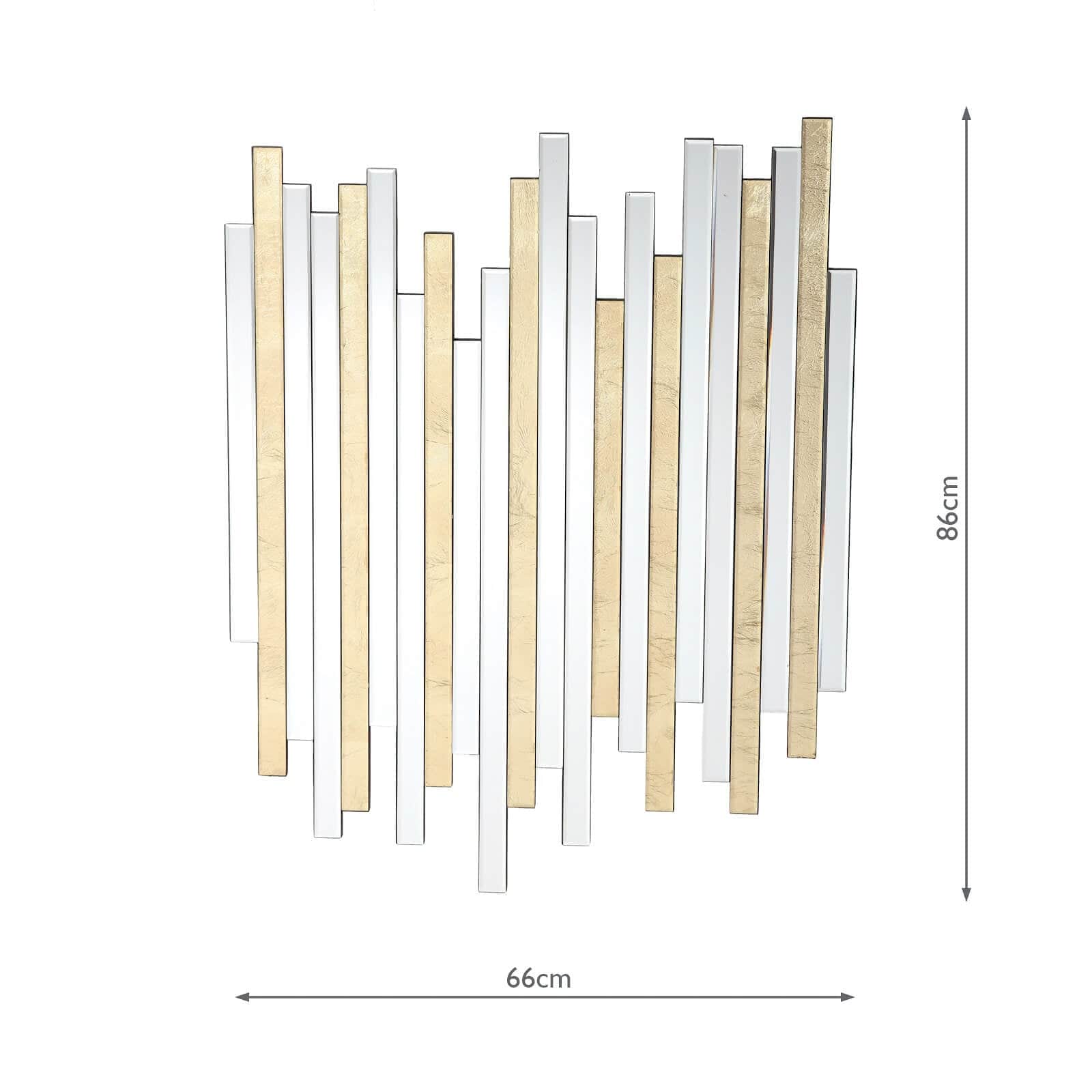 dar lighting Pimento Decorative Mirror Gold Foil Detail 86 X 66cm 002PIM8666