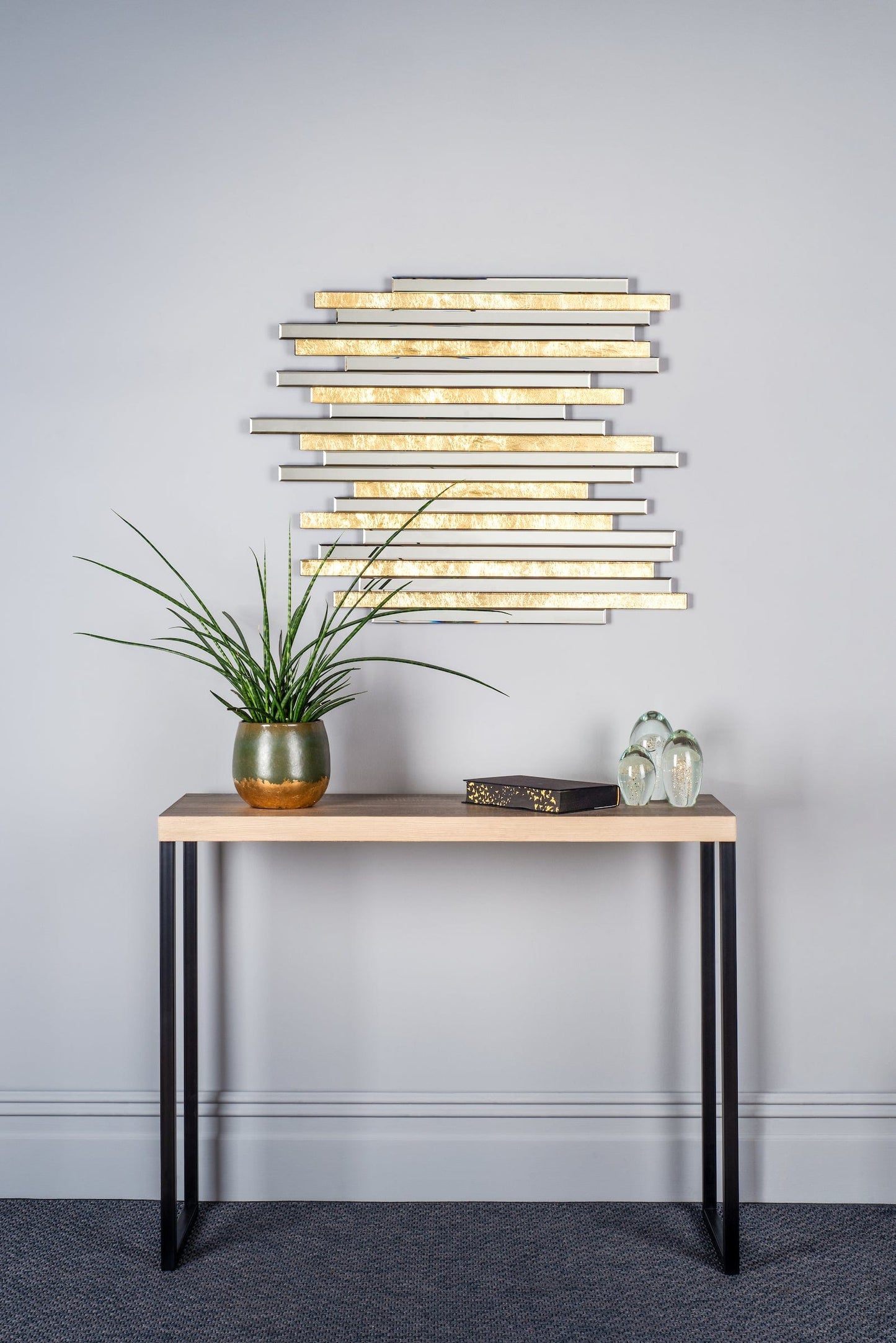 dar lighting Pimento Decorative Mirror Gold Foil Detail 86 X 66cm 002PIM8666