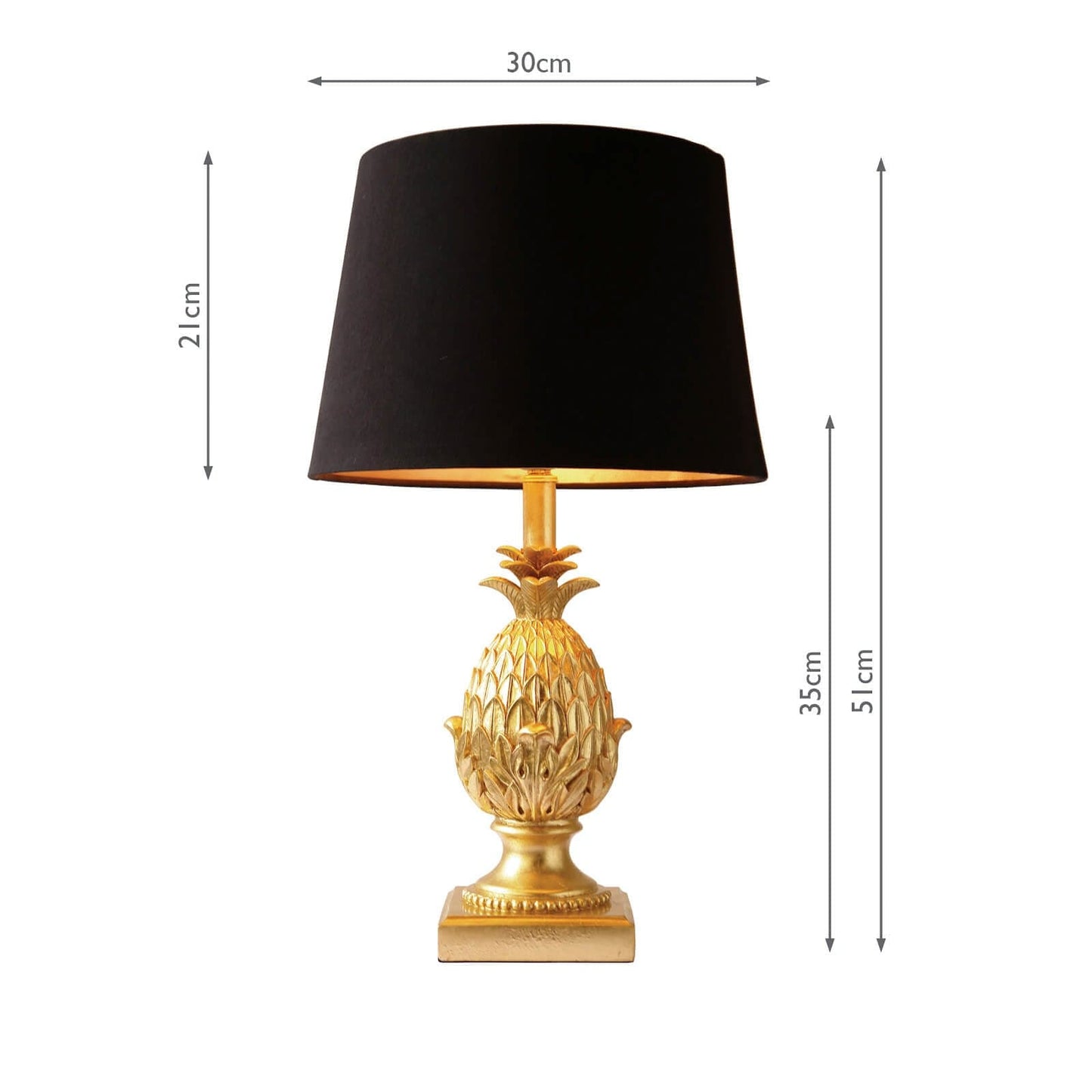 dar lighting Pineapple Table Lamp Gold With Shade PIN4235