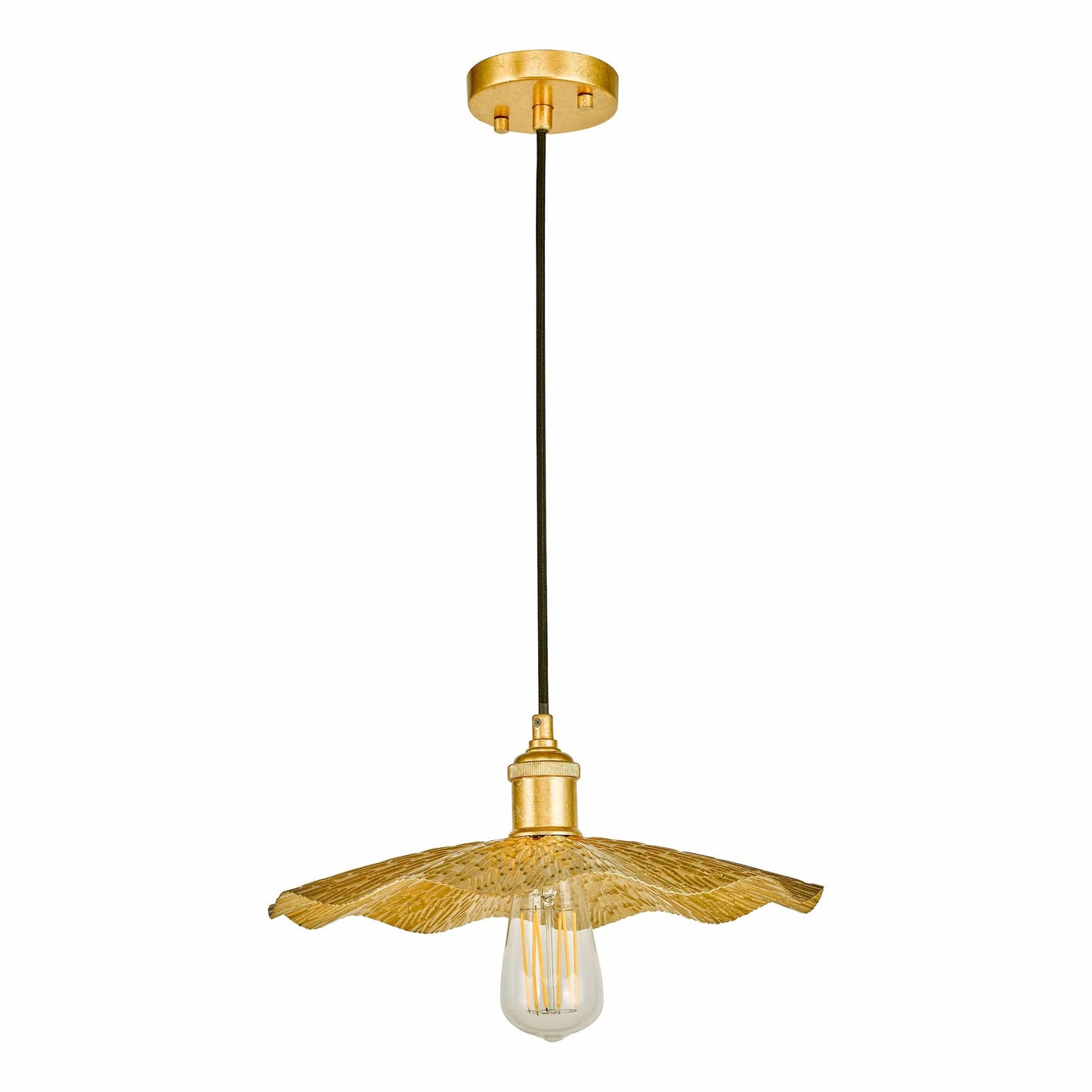 dar lighting Piper 1 Light Single Pendant Gold Leaf PIP0135