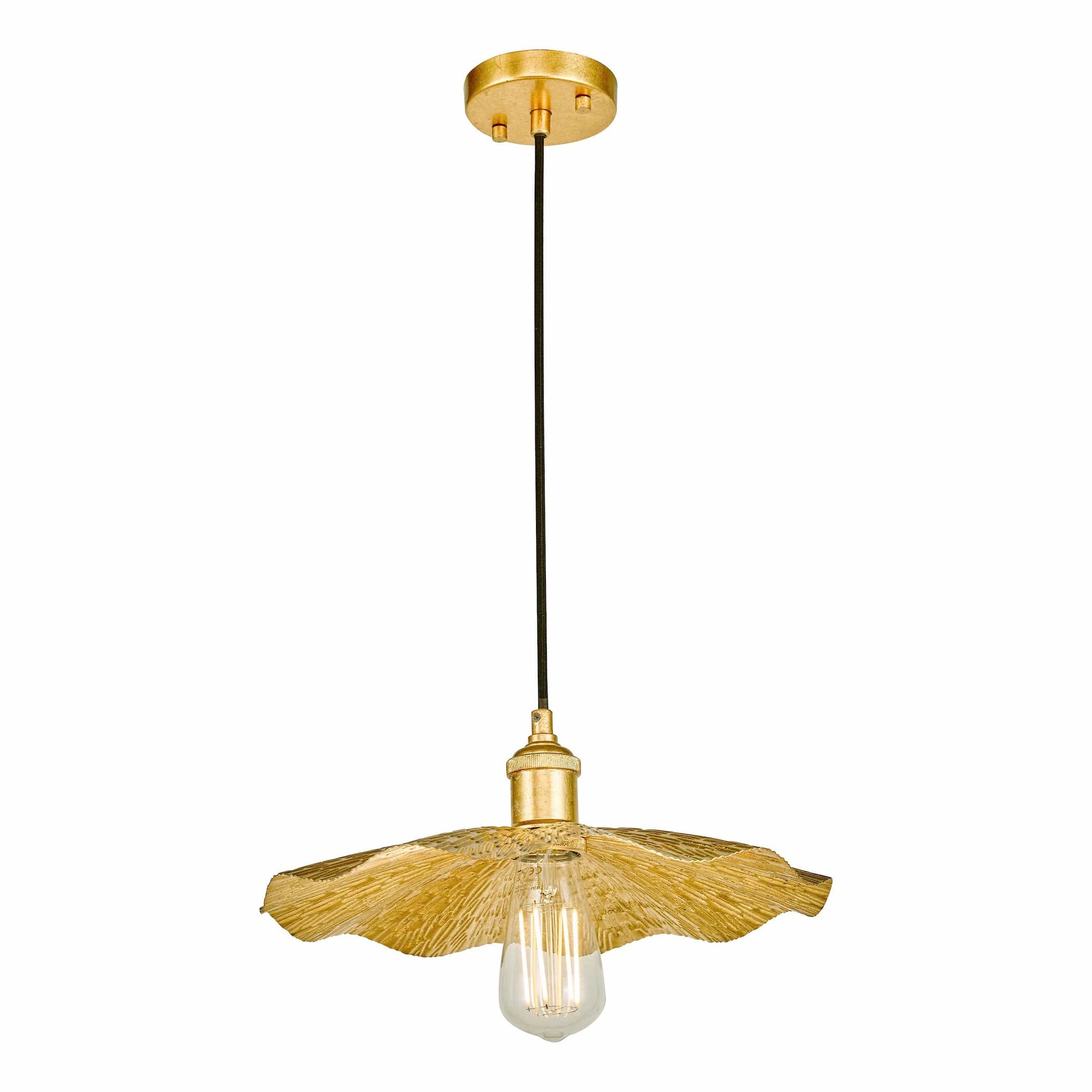 dar lighting Piper 1 Light Single Pendant Gold Leaf PIP0135