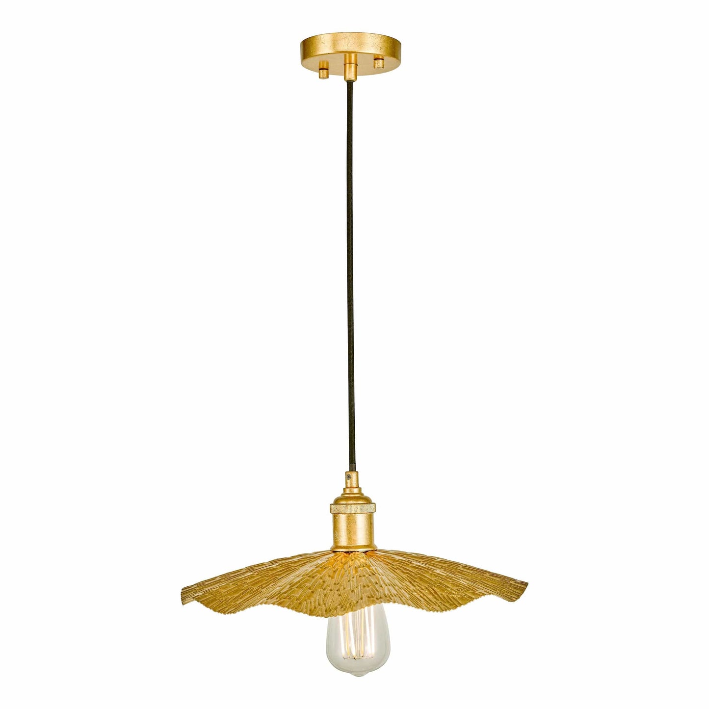 dar lighting Piper 1 Light Single Pendant Gold Leaf PIP0135