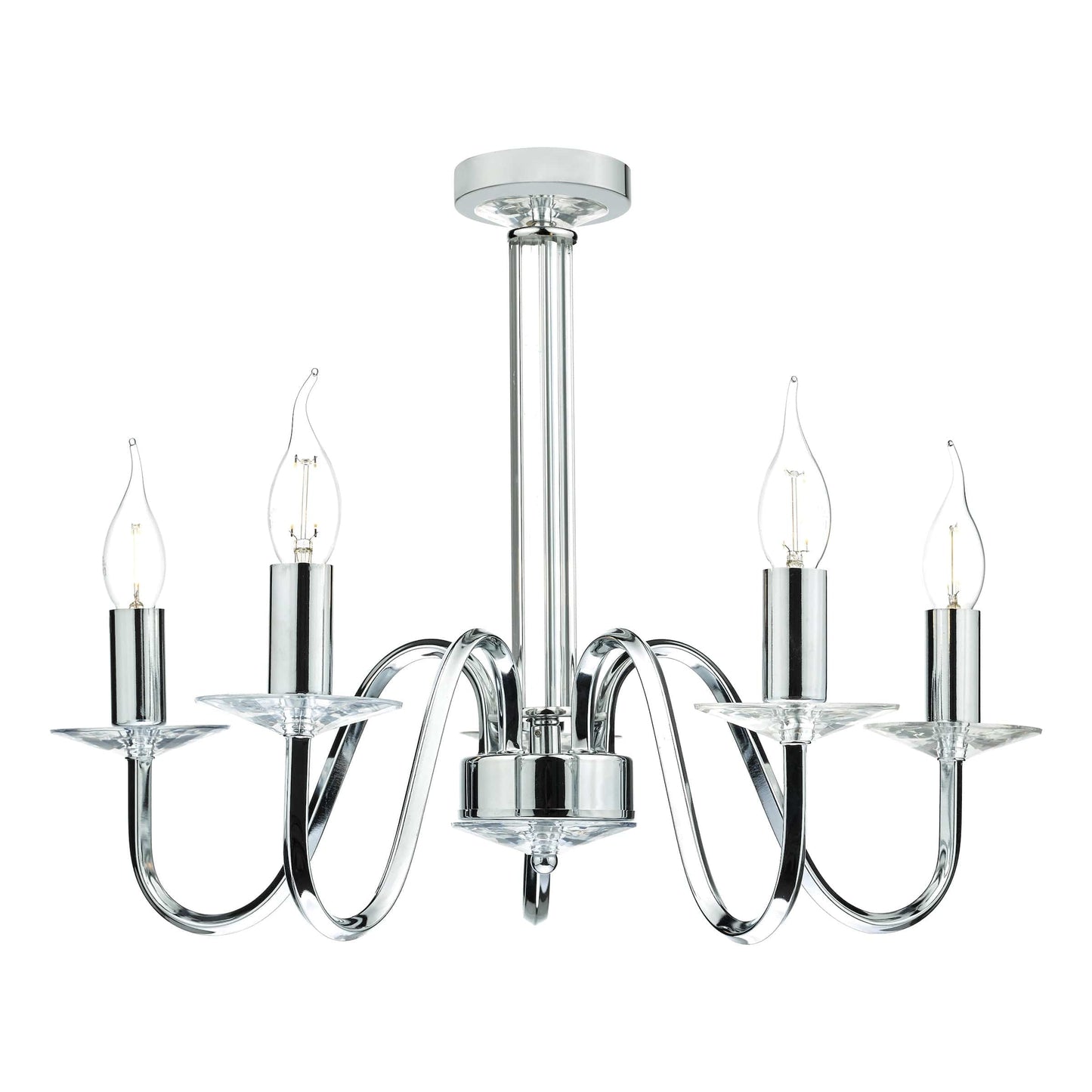 dar lighting Pique 5 Light Polished Chrome Clear Crystal Detail PIQ0550