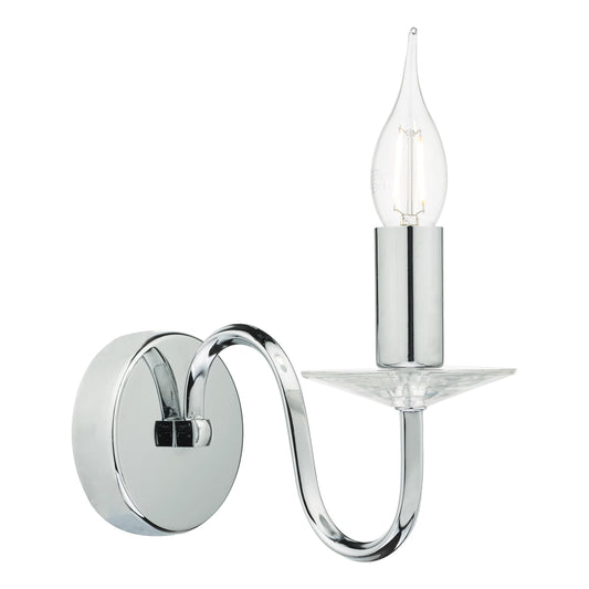 dar lighting Pique Wall Light Polished Chrome Crystal PIQ0750