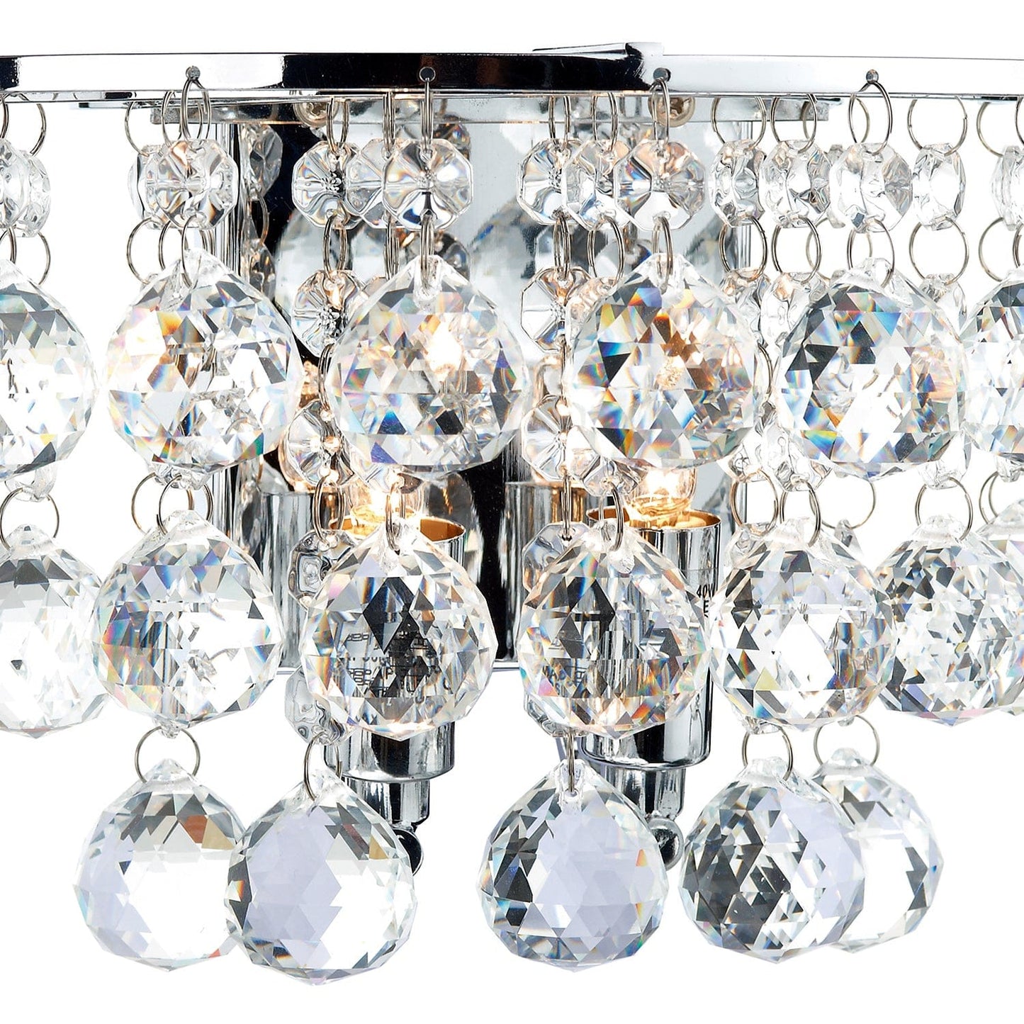 dar lighting Pluto 2 Light Wall Light Polished Chrome Crystal PLU0950