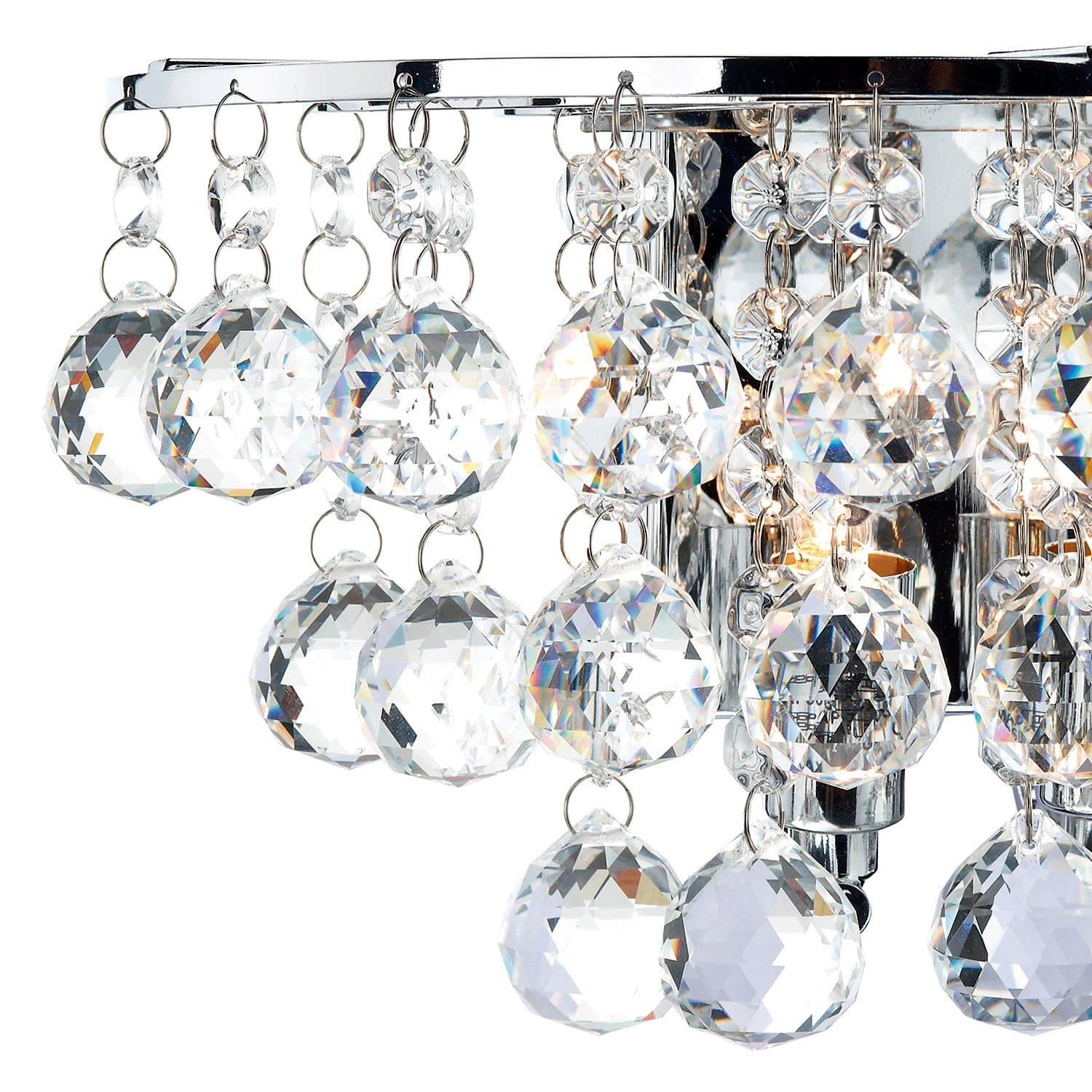 dar lighting Pluto 2 Light Wall Light Polished Chrome Crystal PLU0950