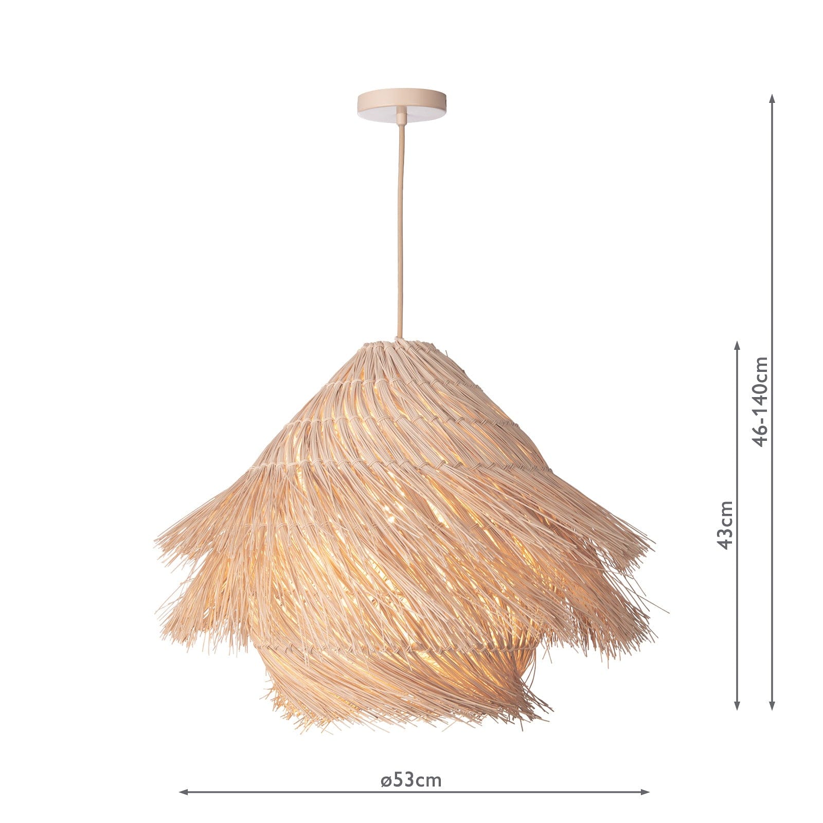 dar lighting Preveli Pendant woven Rattan PRE0129