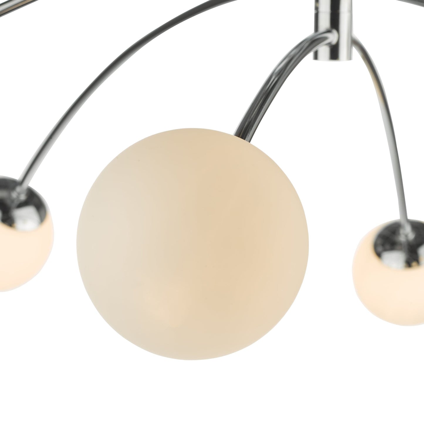 dar lighting Puglia 6lt Semi Flush Polished Chrome Opal Glass PUG6450