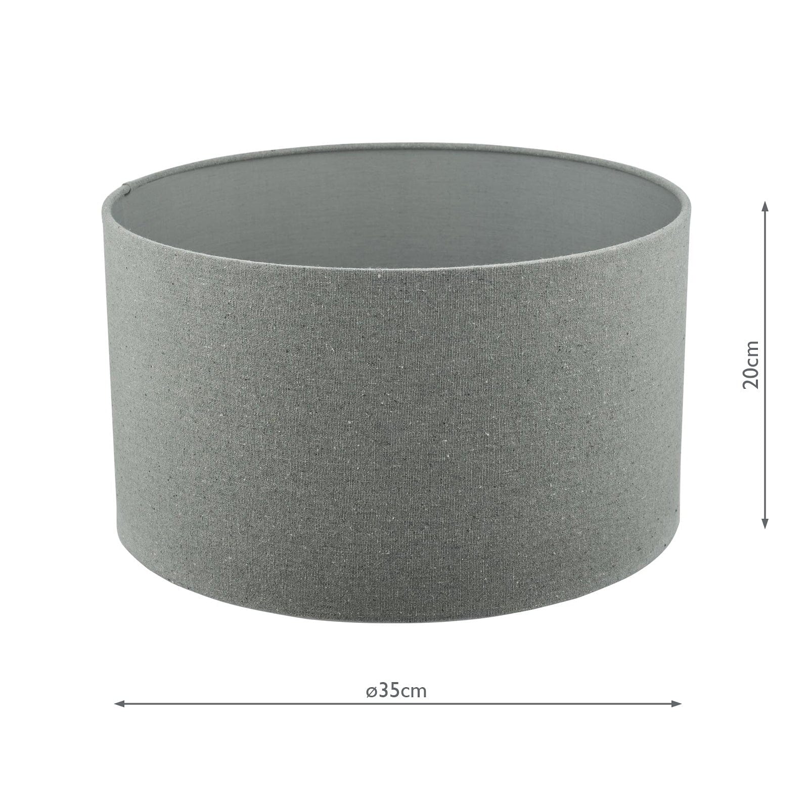 dar lighting Pyramid Grey Linen Drum Shade 35cm PYR1439