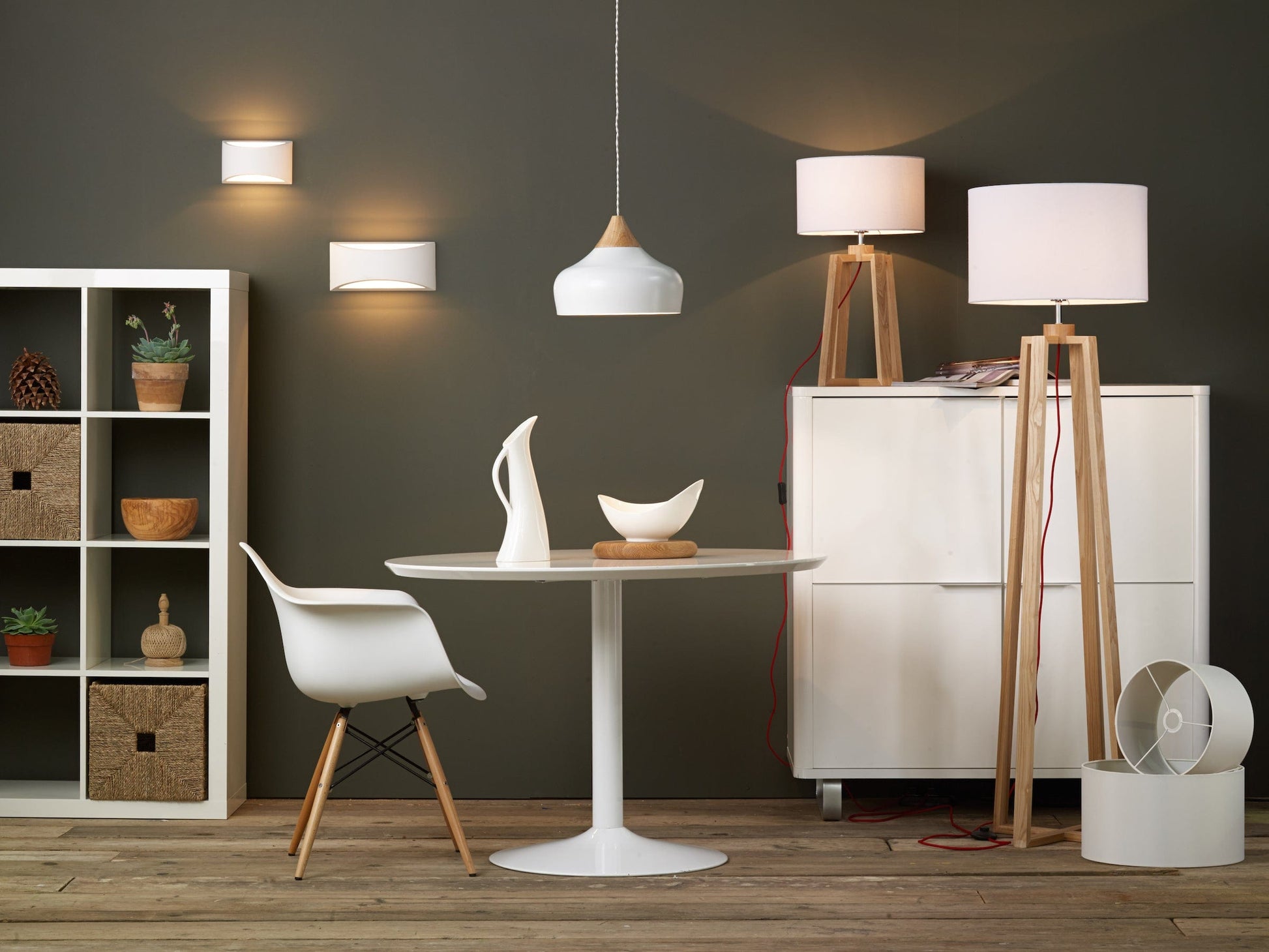 dar lighting Pyramid Table & Floor Twin Pack Comes With Shades PYR4943