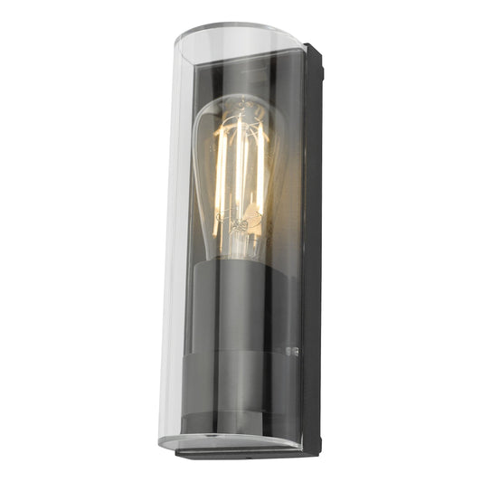 dar lighting Quenby Outdoor Wall Light Matt Grey Acrylic IP65 QUE1639