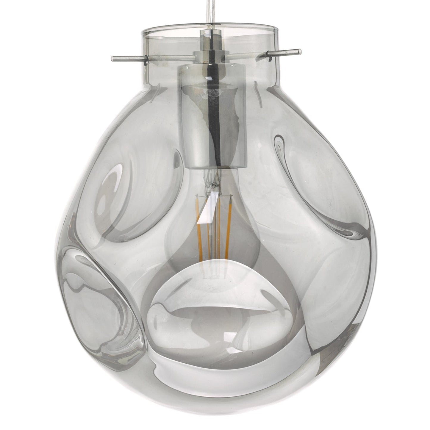 dar lighting Quinn Pendant Polished Chrome & Smoked Glass QUI0110