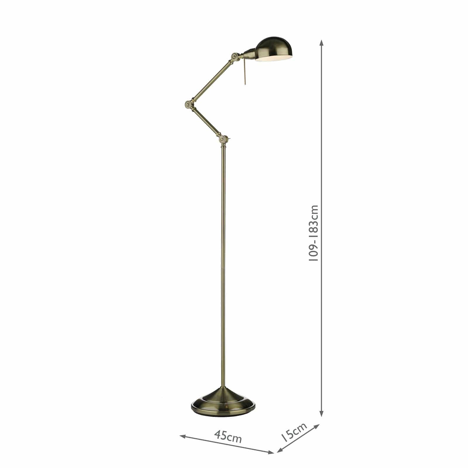 dar lighting Ranger Floor Lamp Antique Brass RAN4975