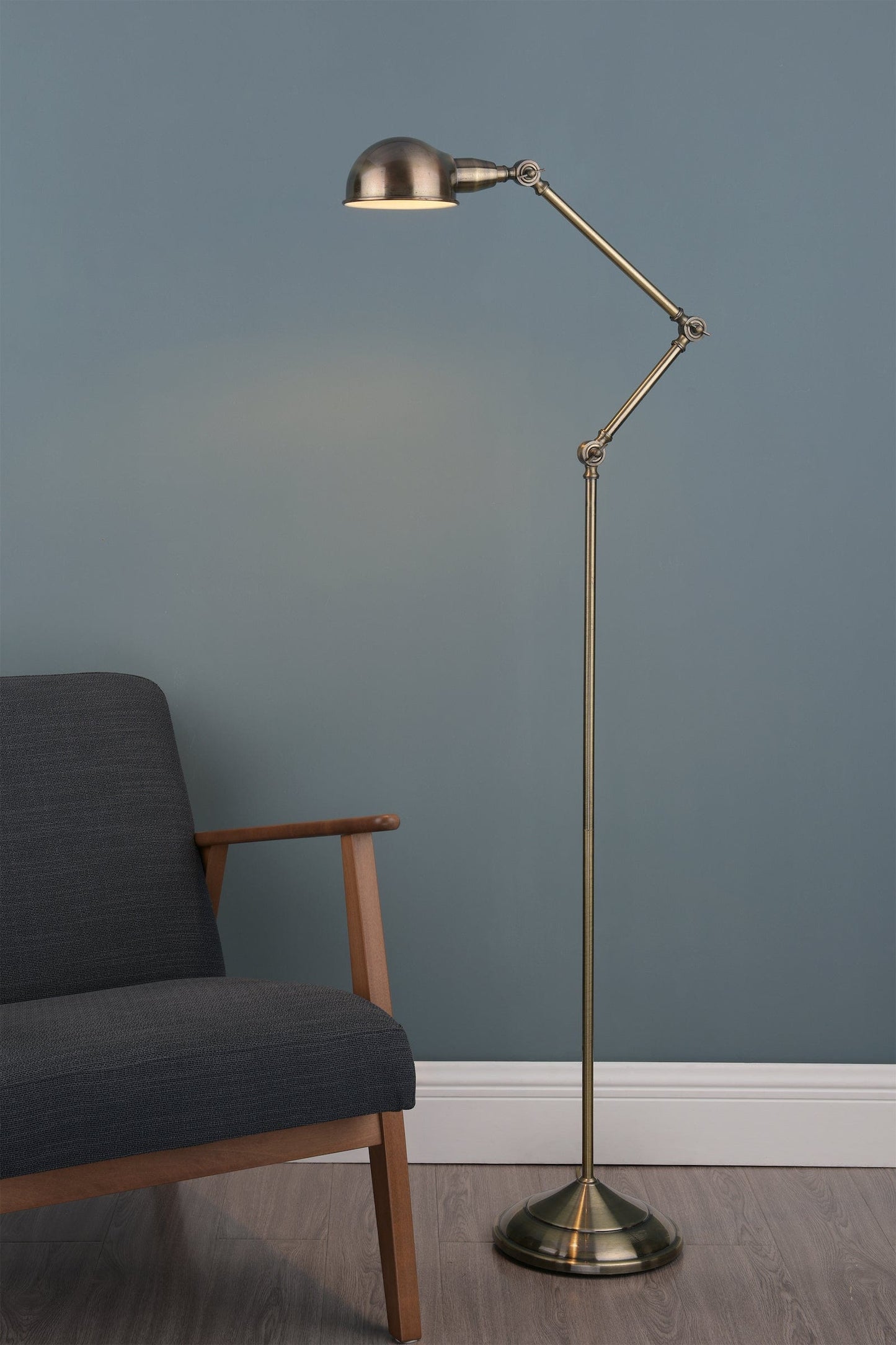 dar lighting Ranger Floor Lamp Antique Brass RAN4975