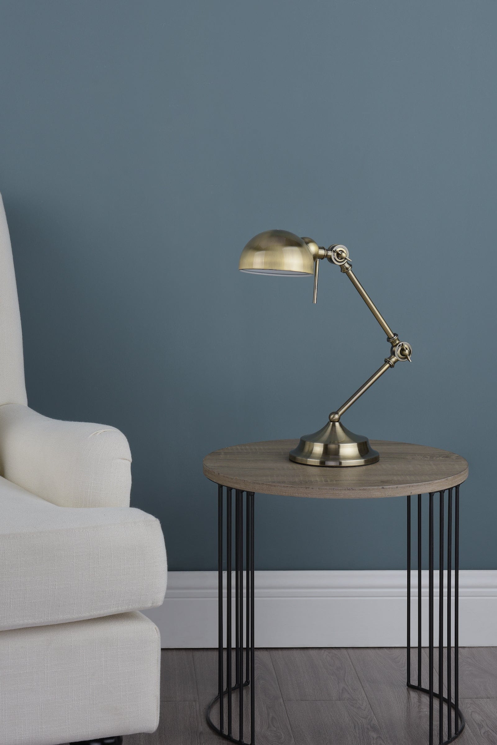 dar lighting Ranger Task Table Lamp Antique Brass RAN4075