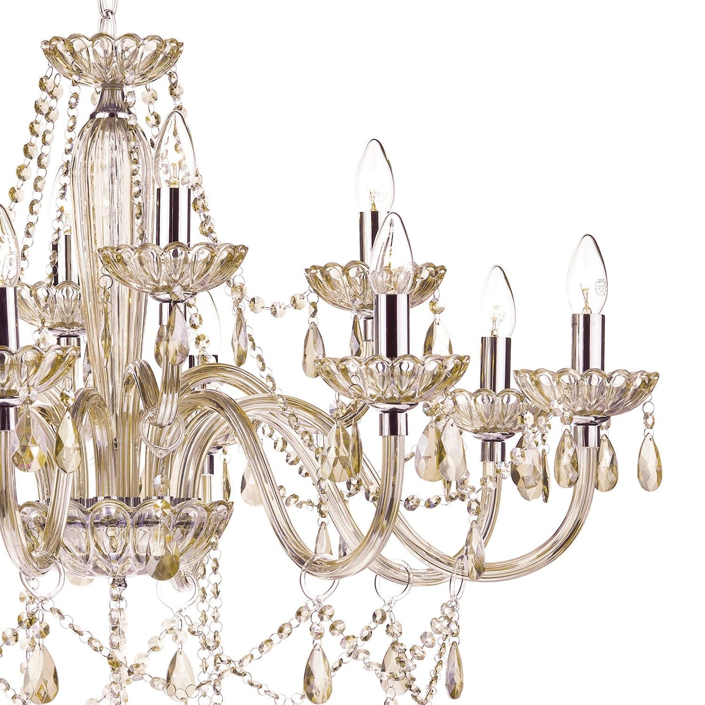 dar lighting Raphael 12 Light Chandelier Champagne Crystal RAP1206