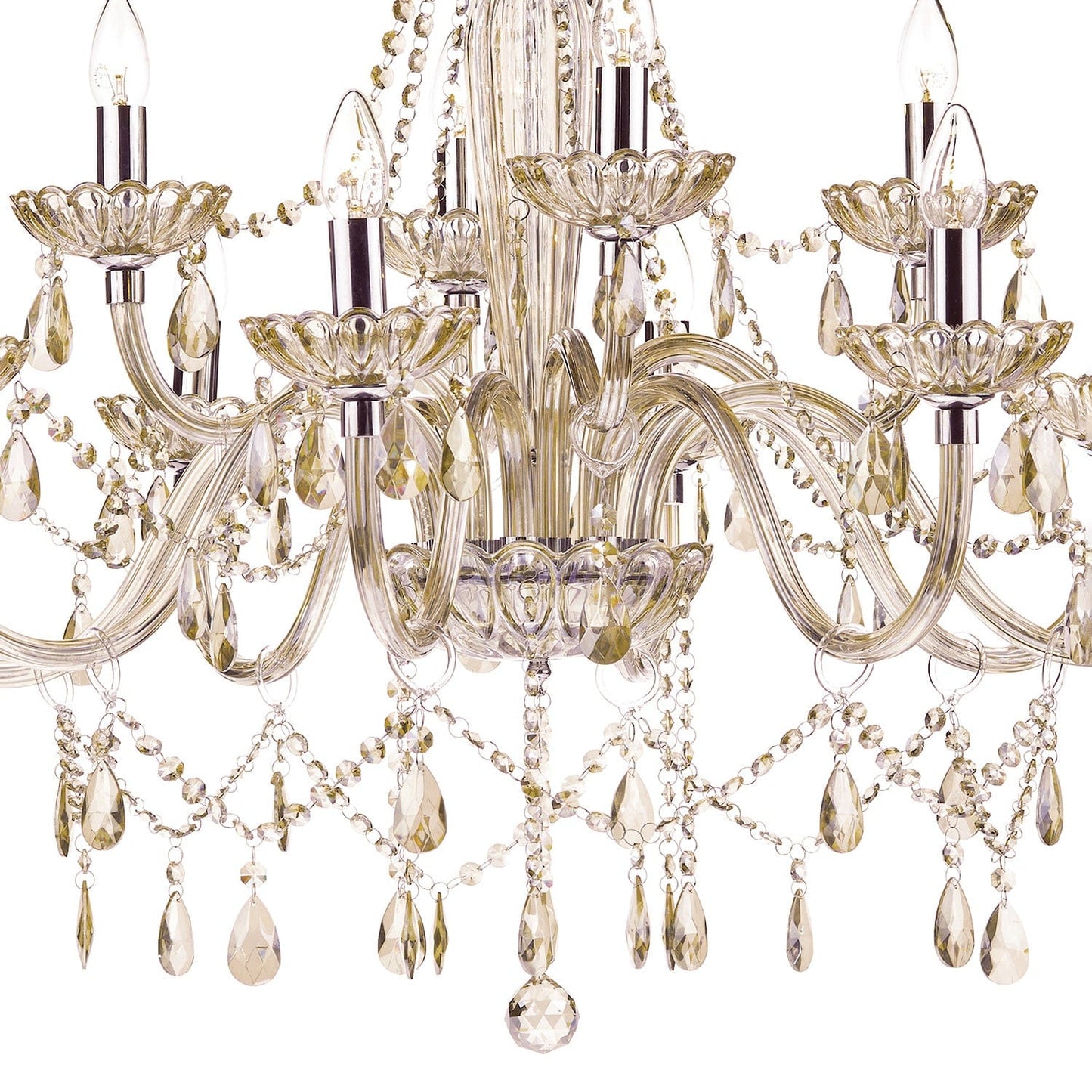 dar lighting Raphael 12 Light Chandelier Champagne Crystal RAP1206