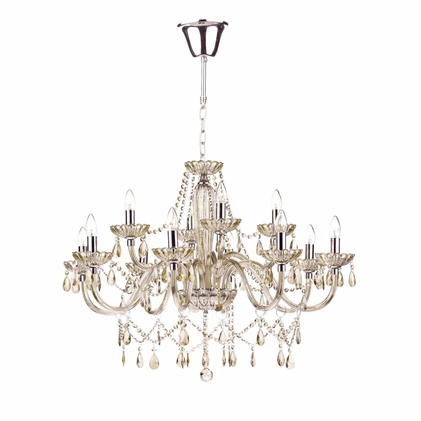 dar lighting Raphael 12 Light Chandelier Champagne Crystal RAP1206