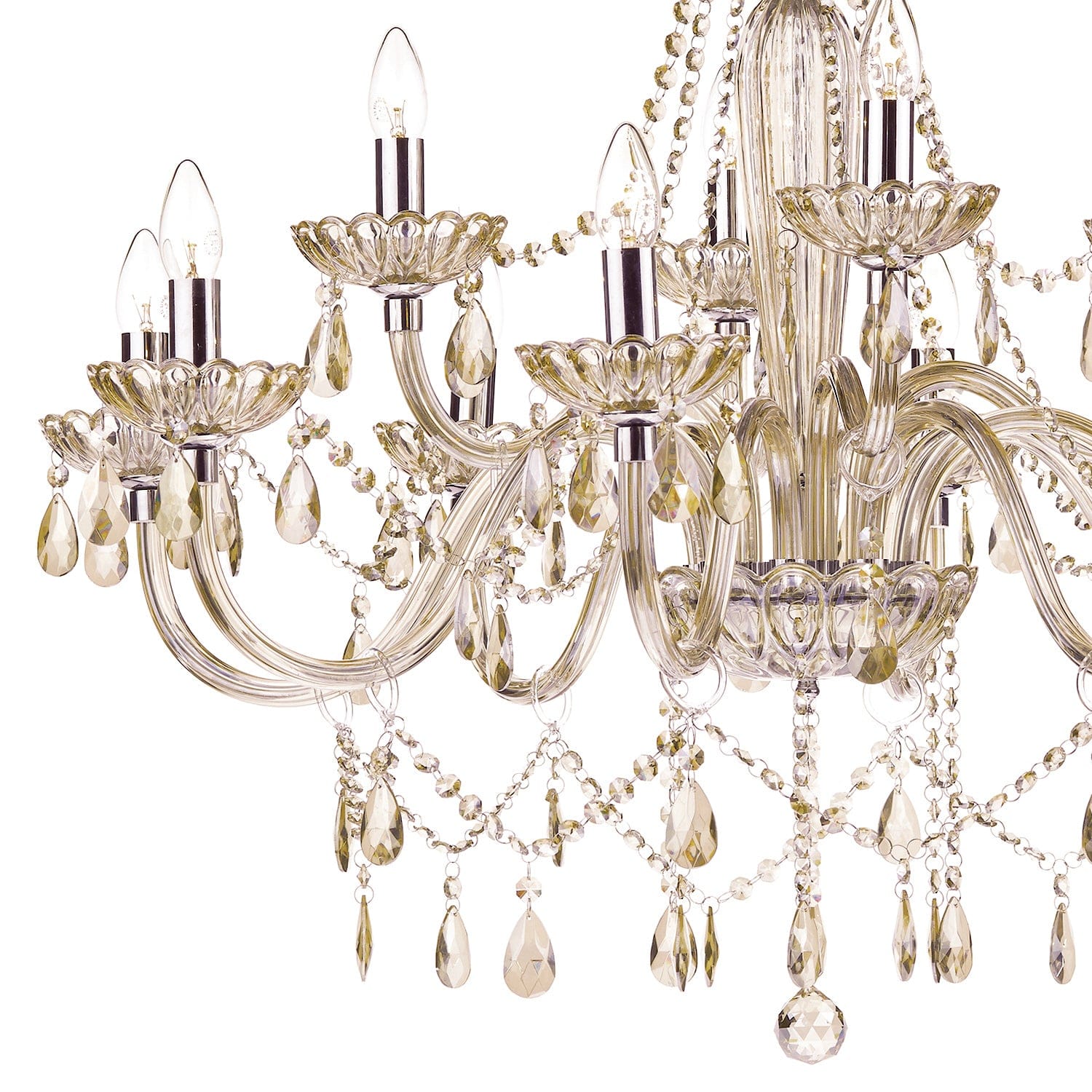 dar lighting Raphael 12 Light Chandelier Champagne Crystal RAP1206