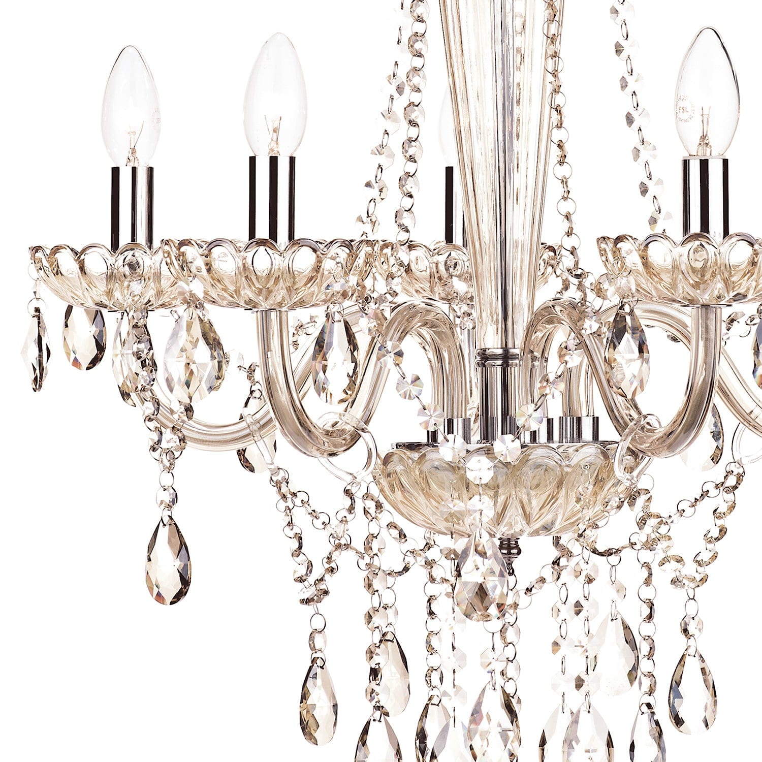 dar lighting Raphael 5 Light Chandelier Champagne Crystal RAP0506