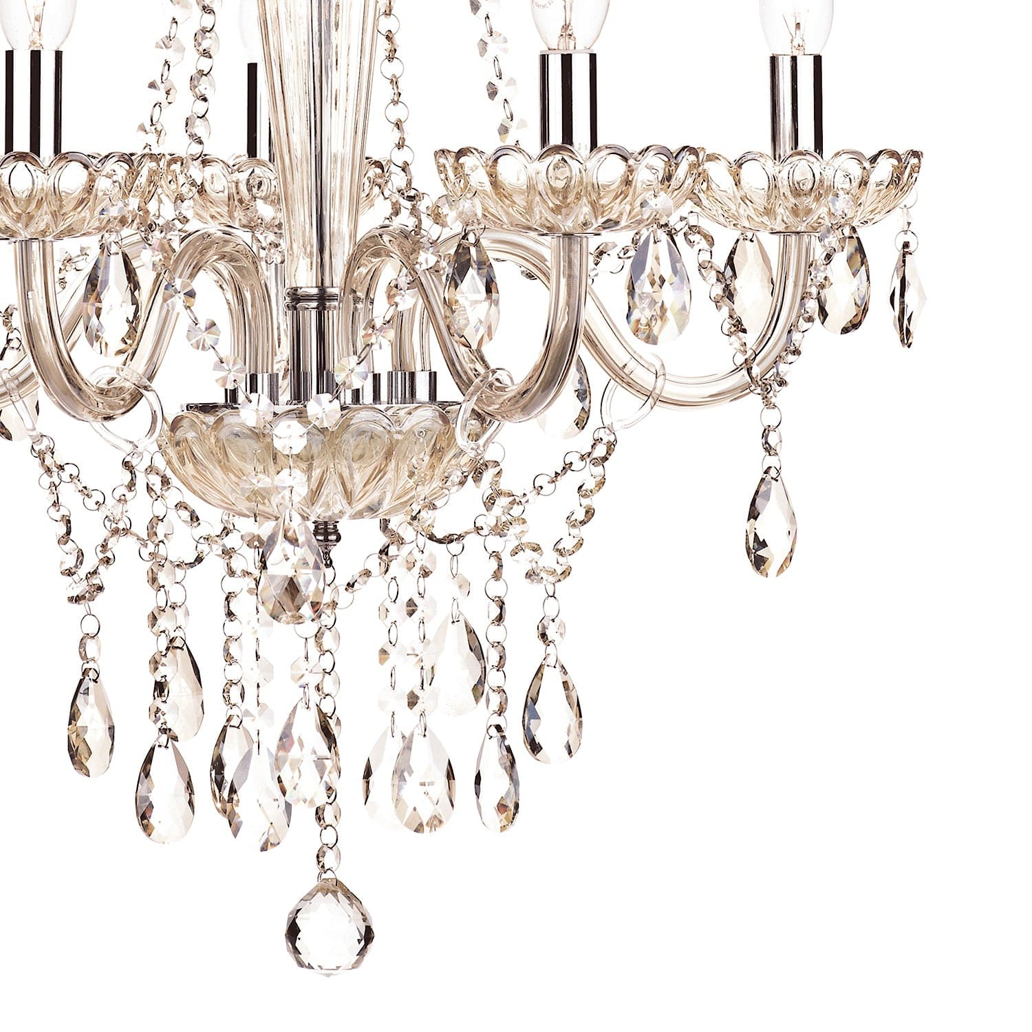 dar lighting Raphael 5 Light Chandelier Champagne Crystal RAP0506