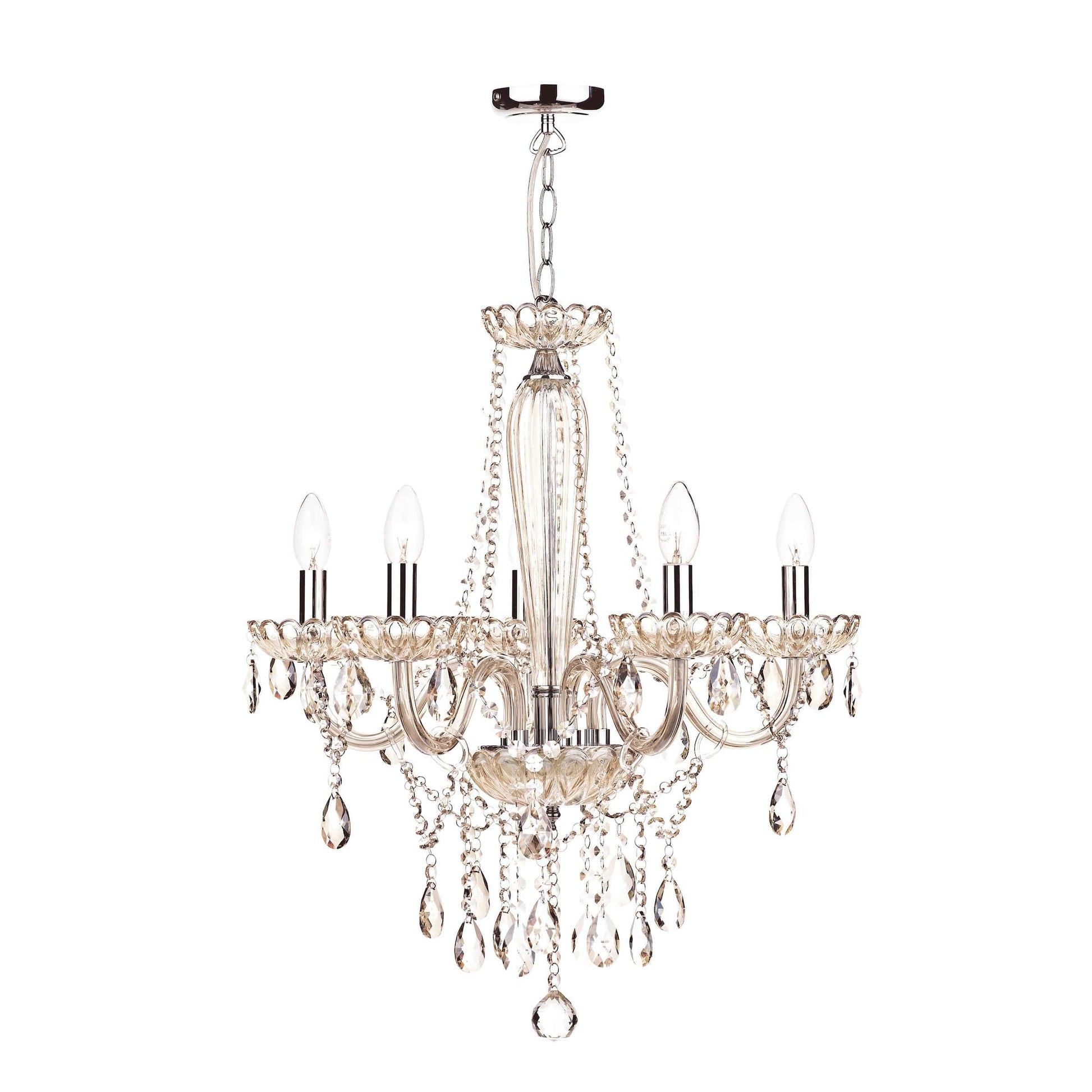 dar lighting Raphael 5 Light Chandelier Champagne Crystal RAP0506