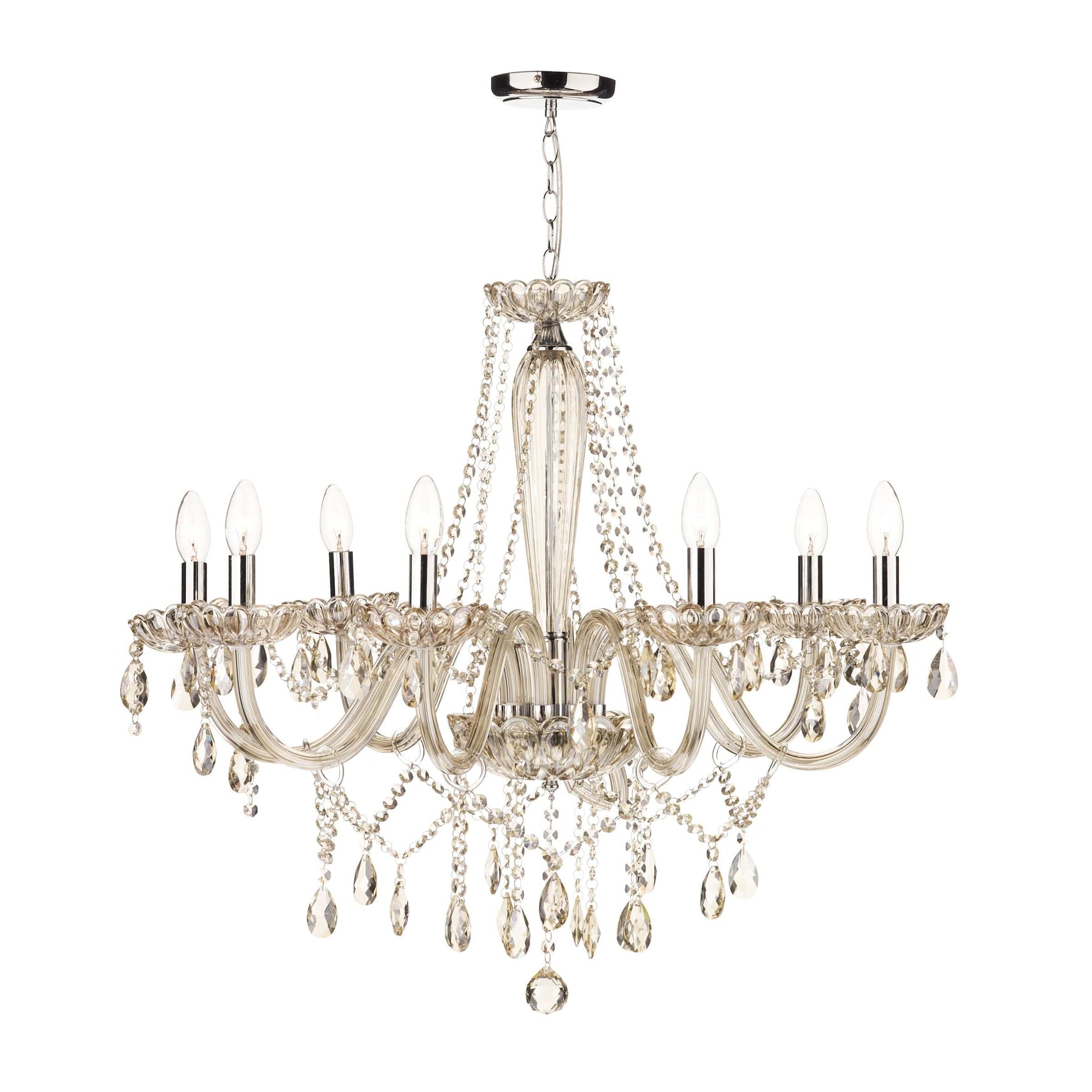 dar lighting Raphael 8 Light Chandelier Champagne Crystal RAP0806