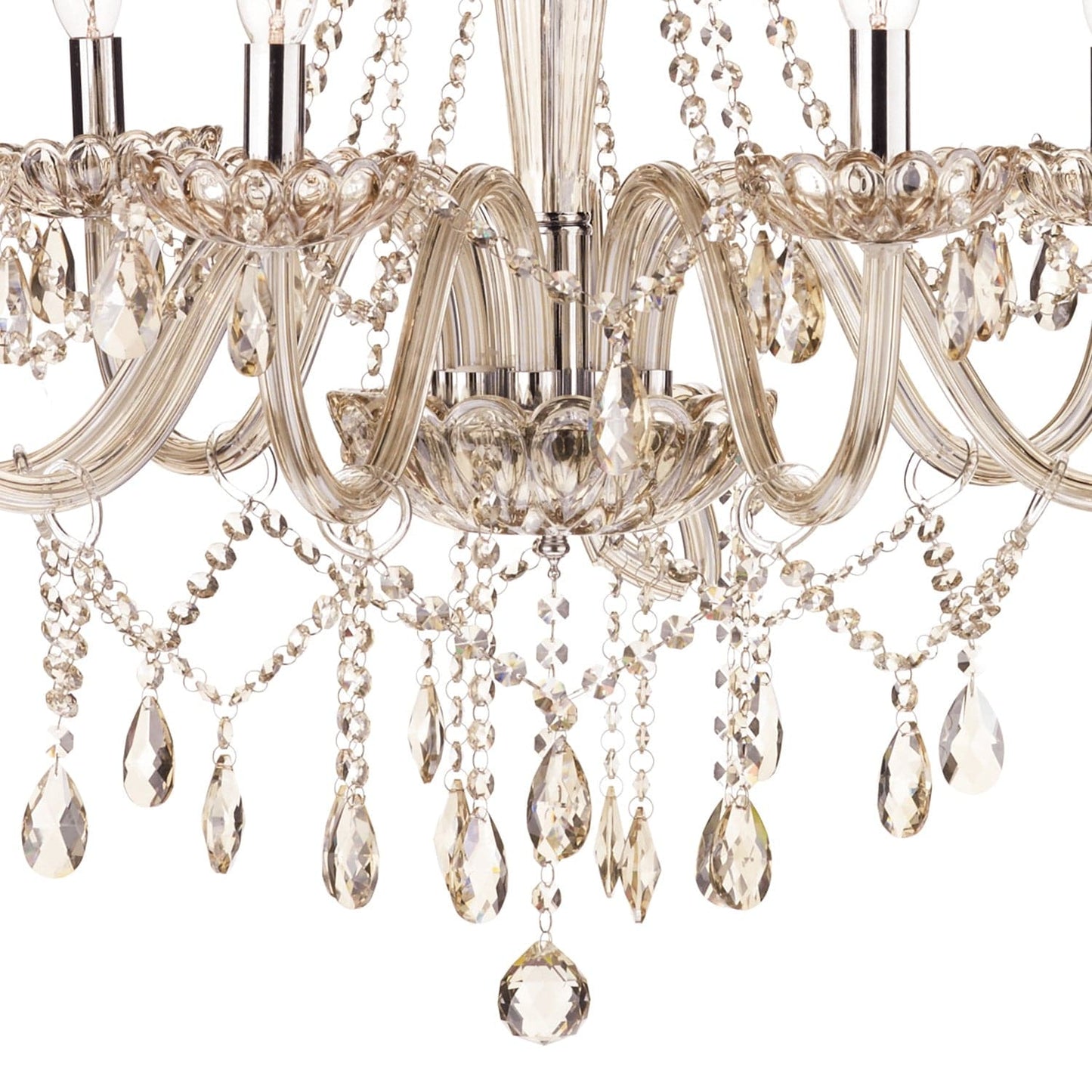 dar lighting Raphael 8 Light Chandelier Champagne Crystal RAP0806