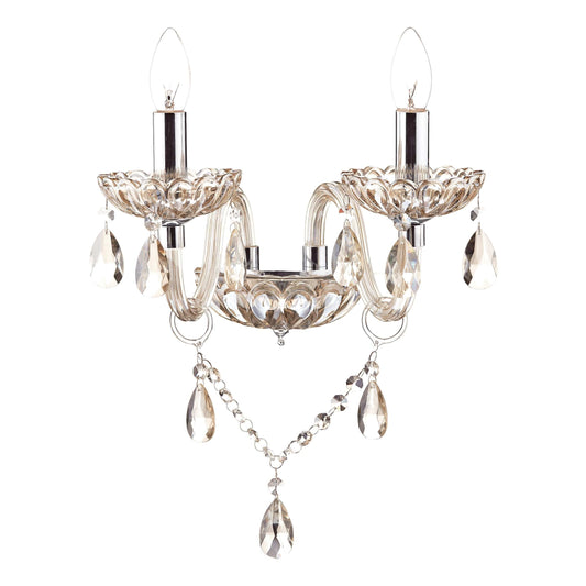 dar lighting Raphael Double Wall Bracket Champagne Crystal RAP0906