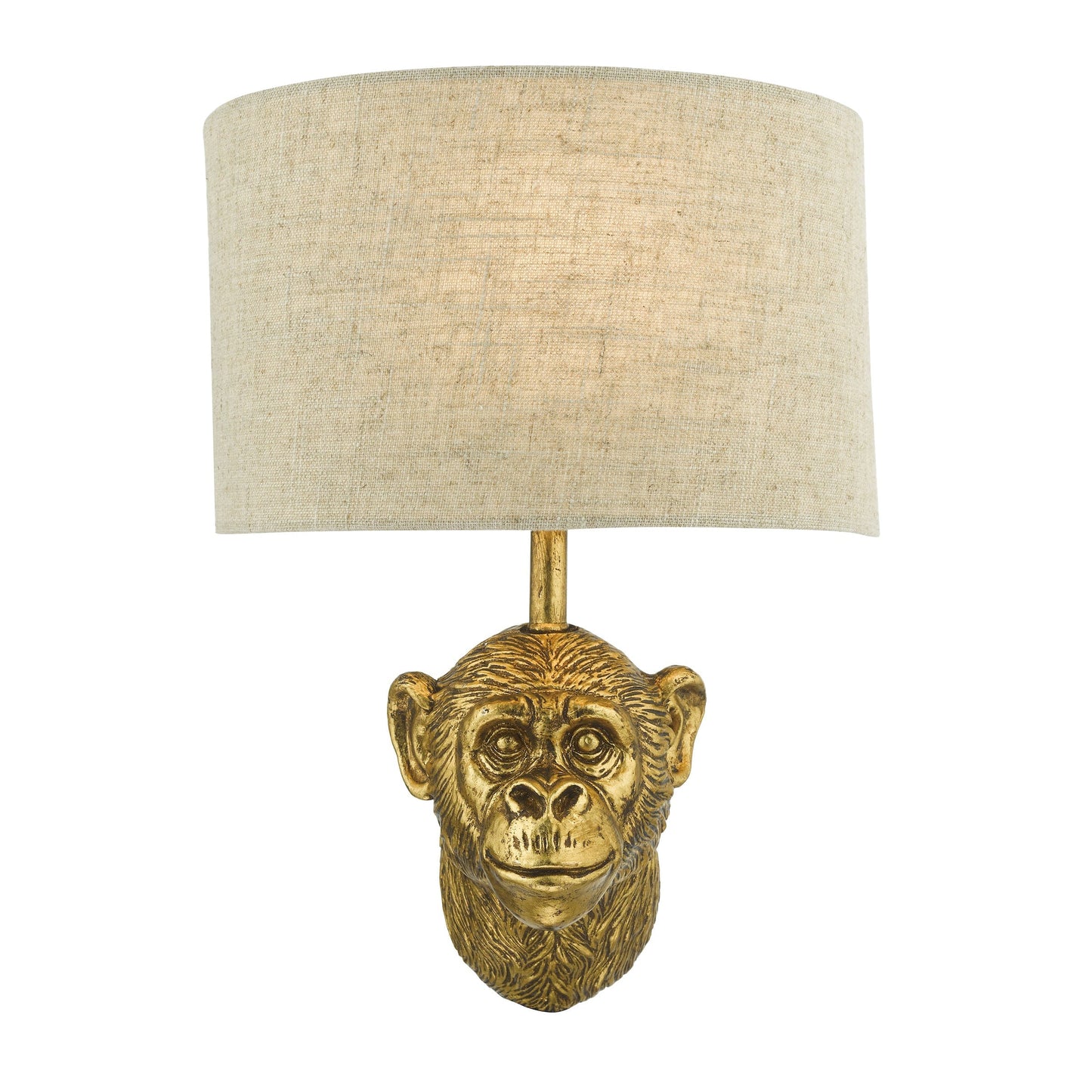 dar lighting Raul Monkey Wall Light Gold With Shade RAU0735