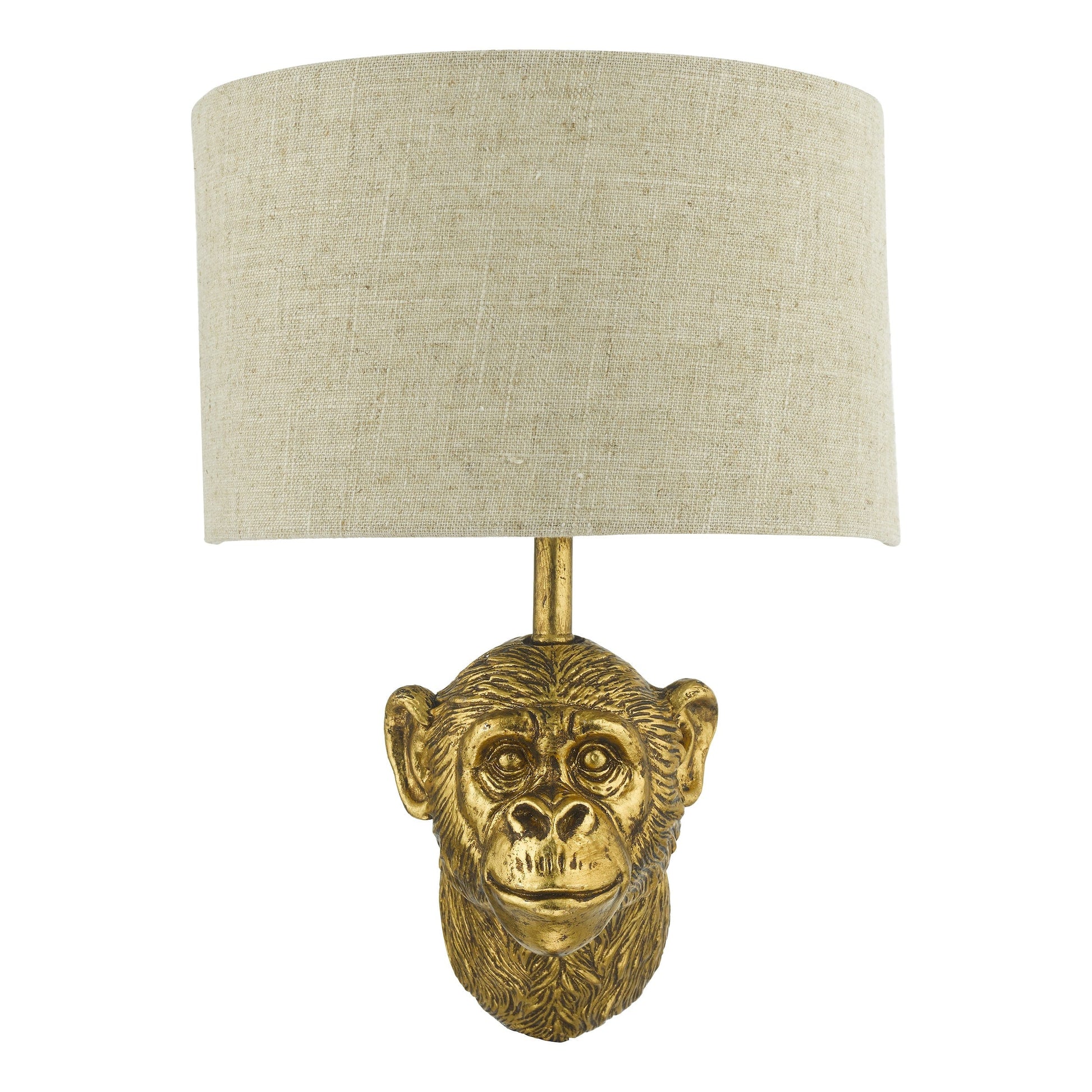 dar lighting Raul Monkey Wall Light Gold With Shade RAU0735